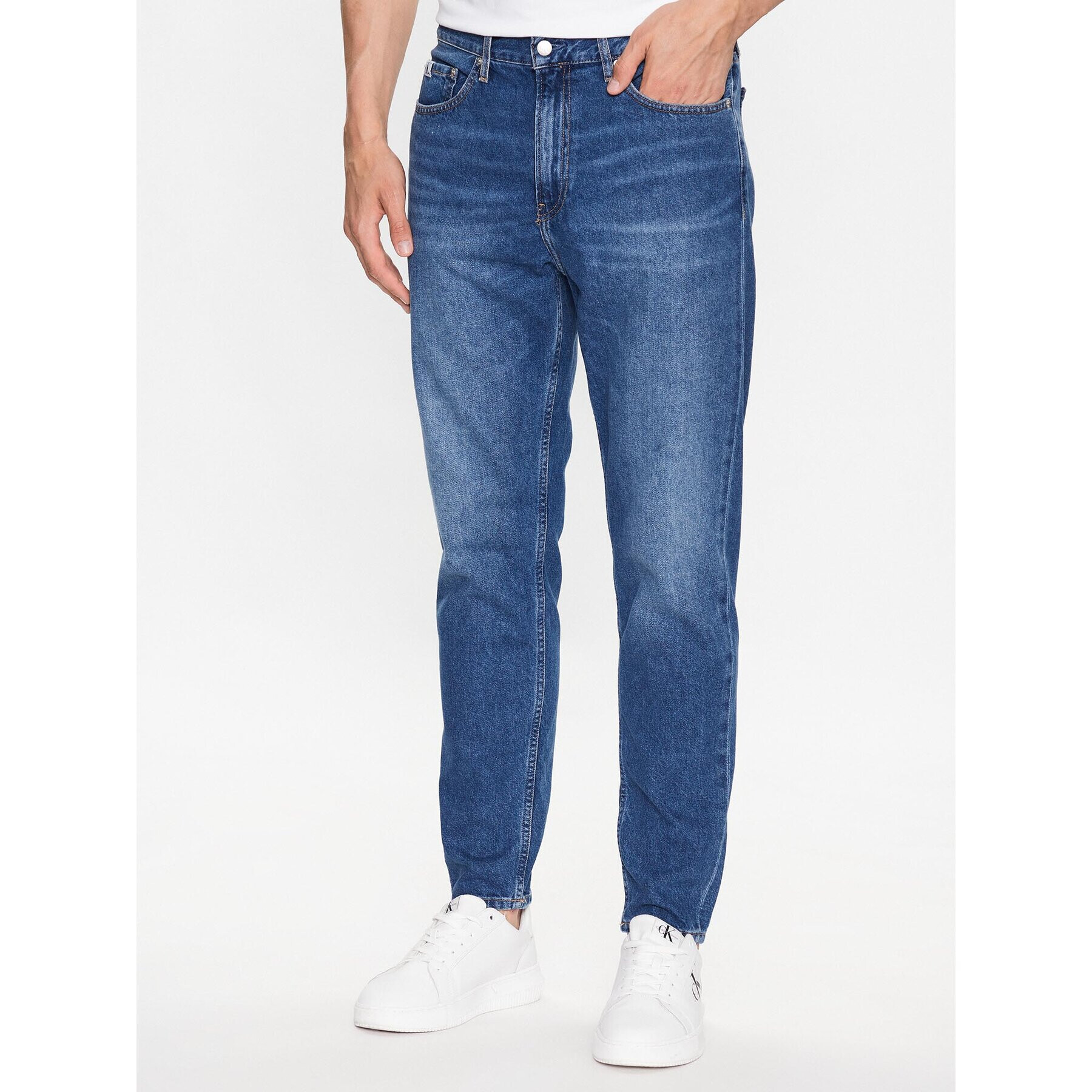 Calvin Klein Jeans Blugi J30J323353 Bleumarin Slim Fit - Pled.ro