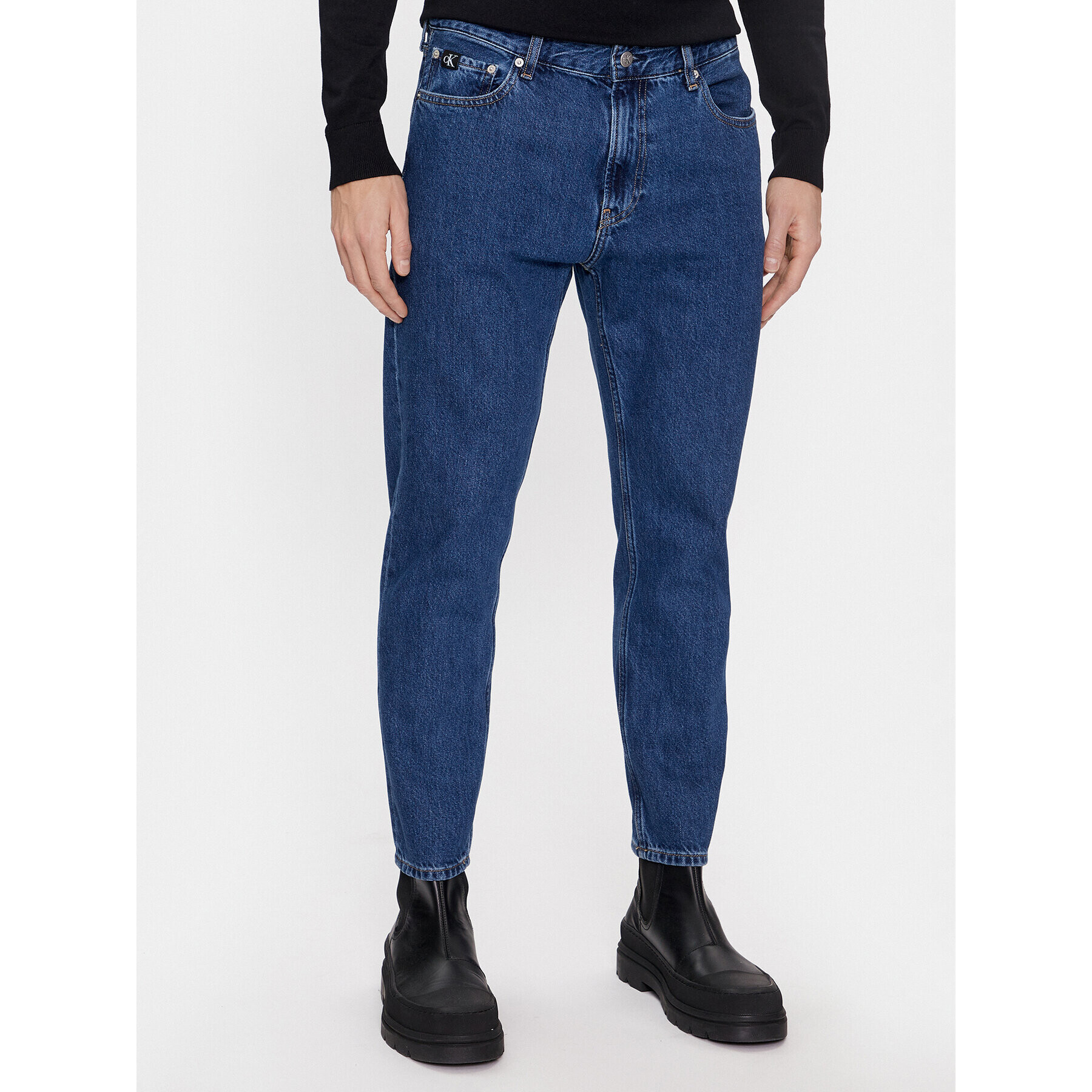 Calvin Klein Jeans Blugi J30J323692 Albastru Relaxed Fit - Pled.ro