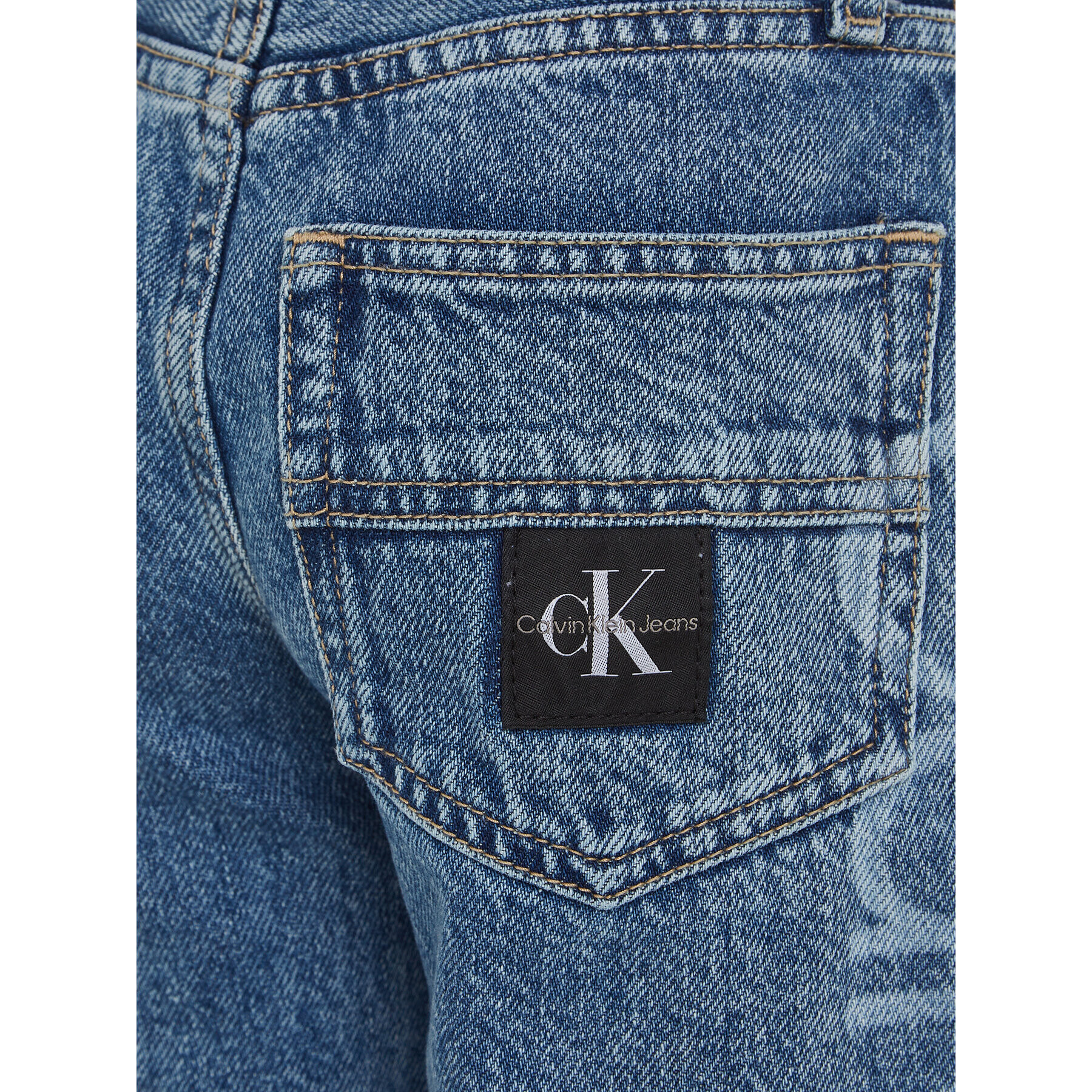 Calvin Klein Jeans Blugi Laser Logo IB0IB01785 Albastru Straight Fit - Pled.ro