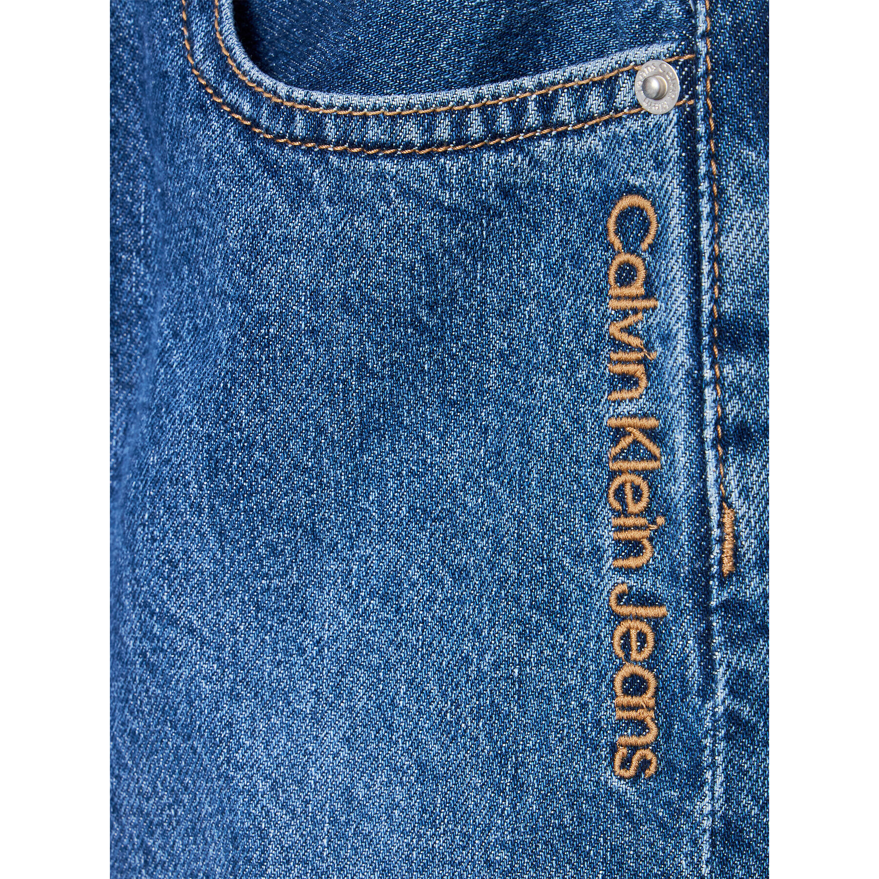 Calvin Klein Jeans Blugi Regular Straight Auth Wint Embro IB0IB01590 Albastru Regular Fit - Pled.ro