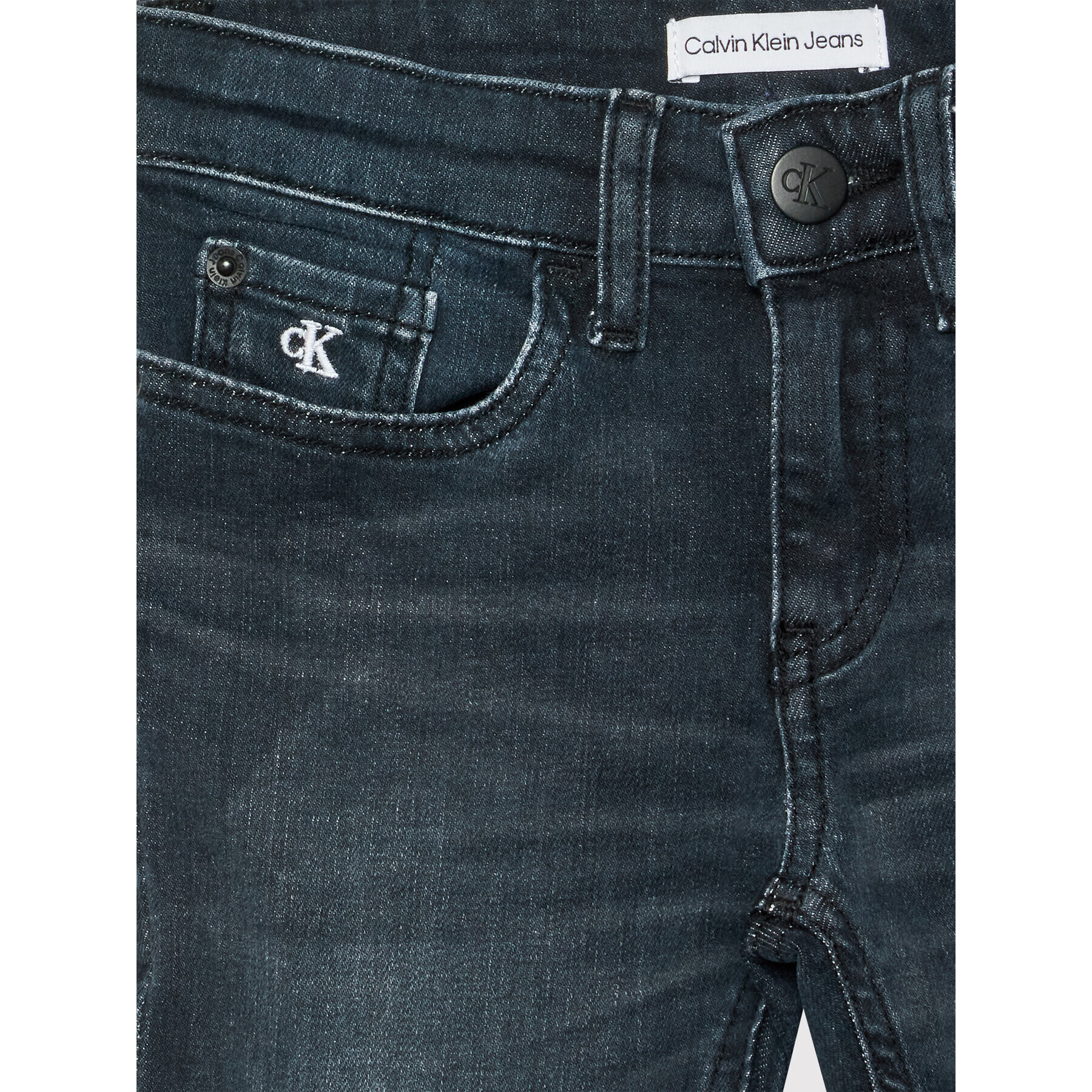 Calvin Klein Jeans Blugi Slim Blue Black IB0IB01078 Bleumarin Slim Fit - Pled.ro