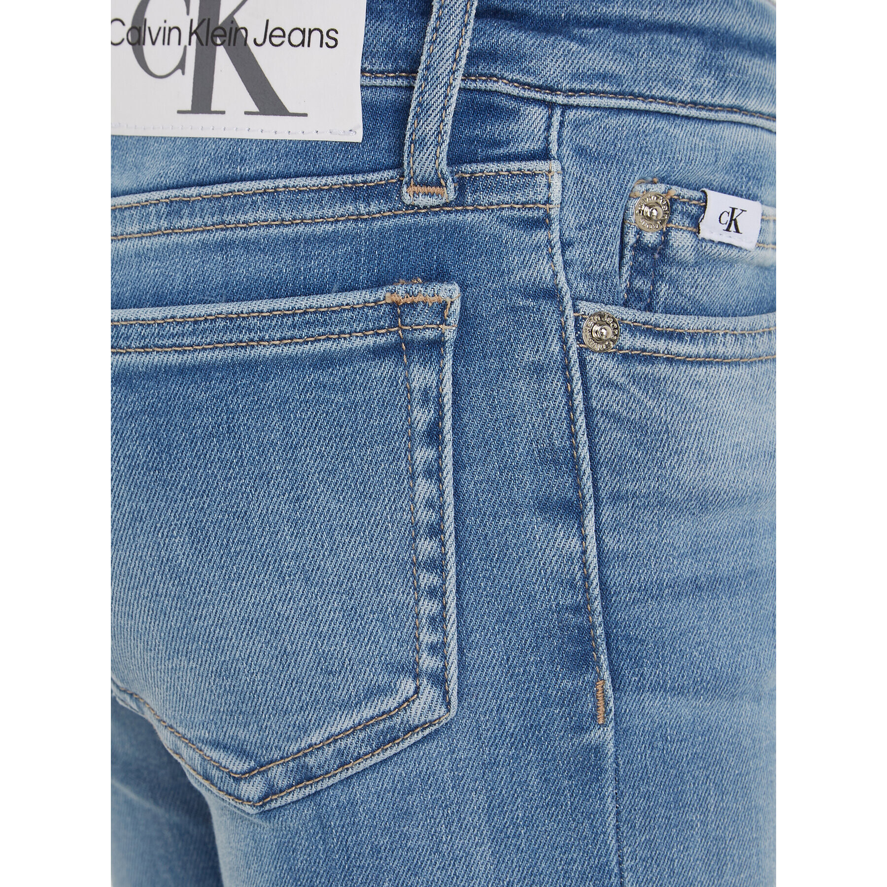 Calvin Klein Jeans Blugi Split IG0IG02163 Albastru Flare Fit - Pled.ro