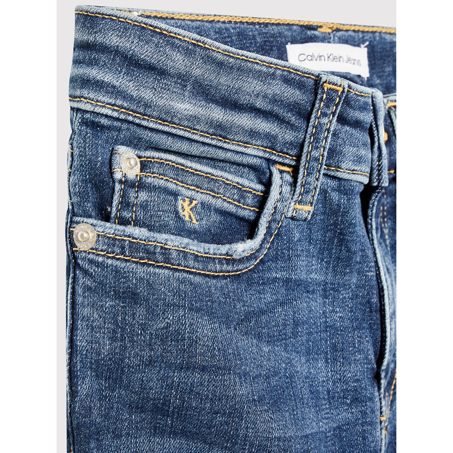 Calvin Klein Jeans Blugi Split Mid Ocean IG0IG01482 Bleumarin Skinny Fit - Pled.ro