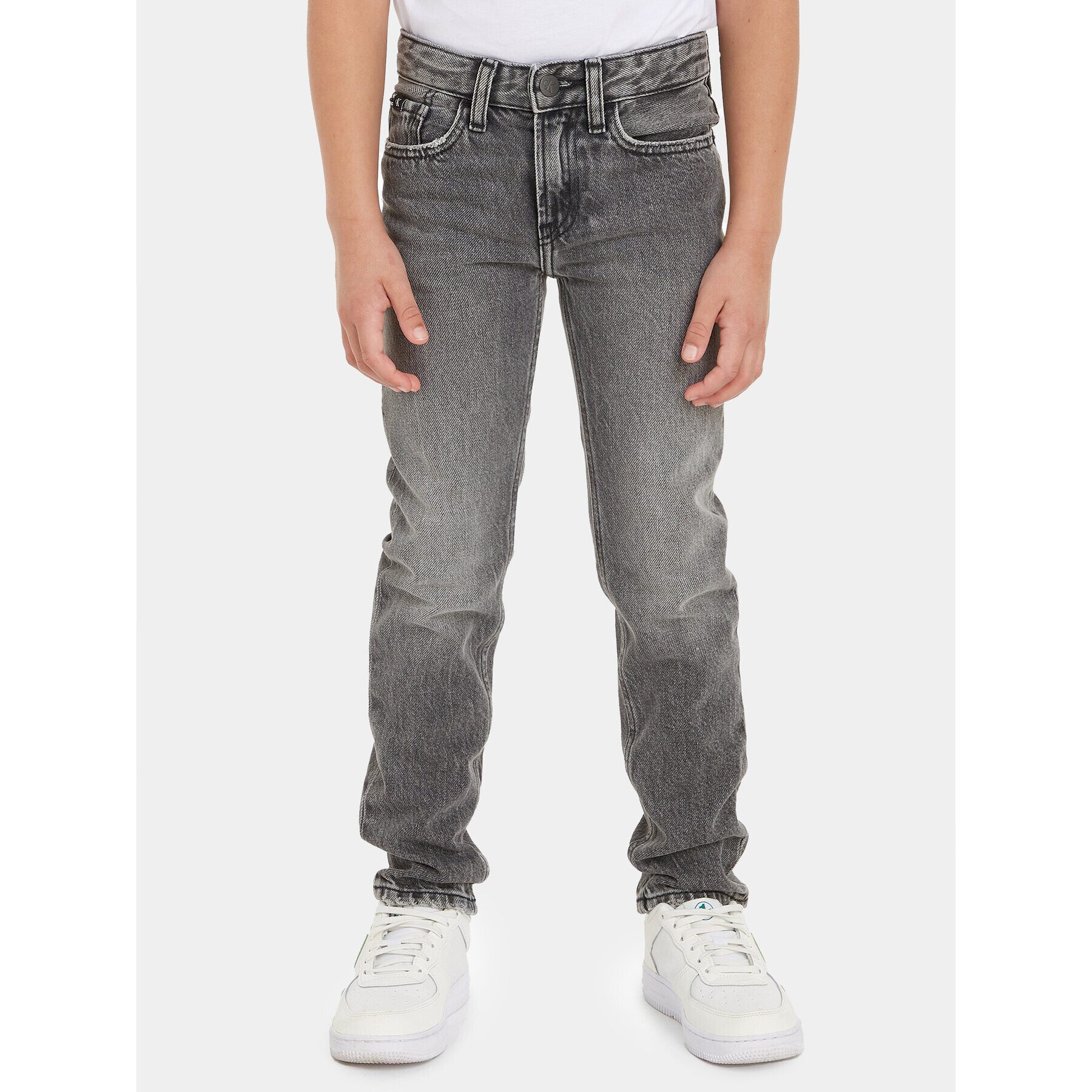 Calvin Klein Jeans Blugi Visual IB0IB01777 Gri Slim Fit - Pled.ro