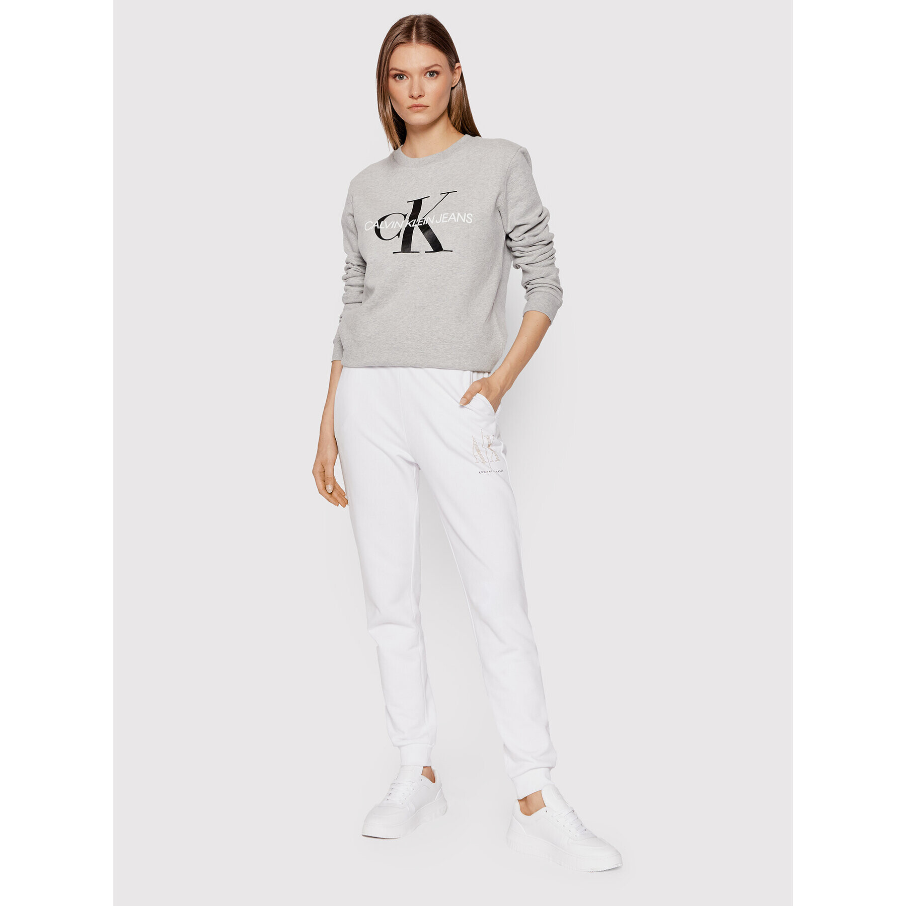 Calvin Klein Jeans Bluză Core Monogram Logo J20J207877 Gri Relaxed Fit - Pled.ro