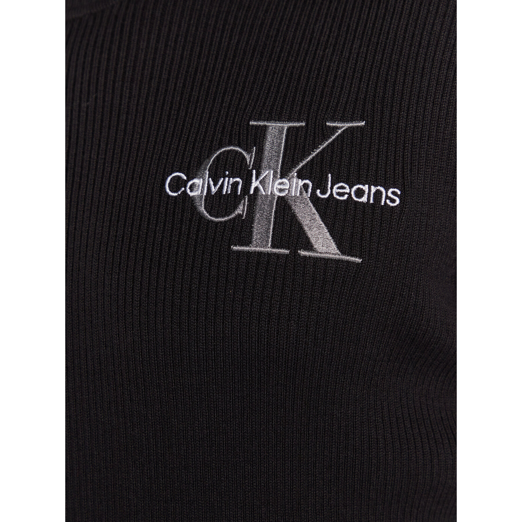 Calvin Klein Jeans Bluză cu gât J30J322202 Negru Regular Fit - Pled.ro