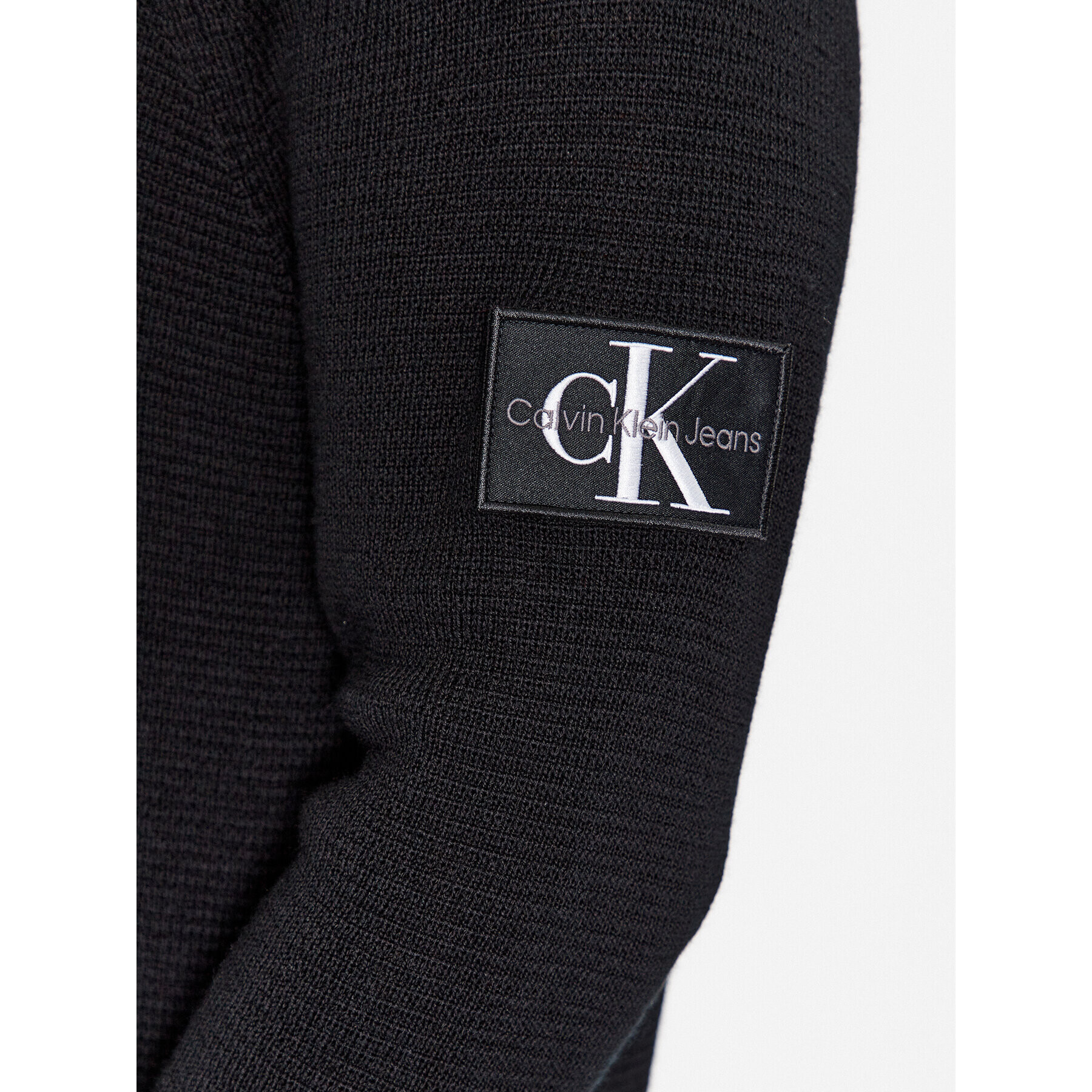 Calvin Klein Jeans Bluză cu gât J30J325093 Negru Regular Fit - Pled.ro