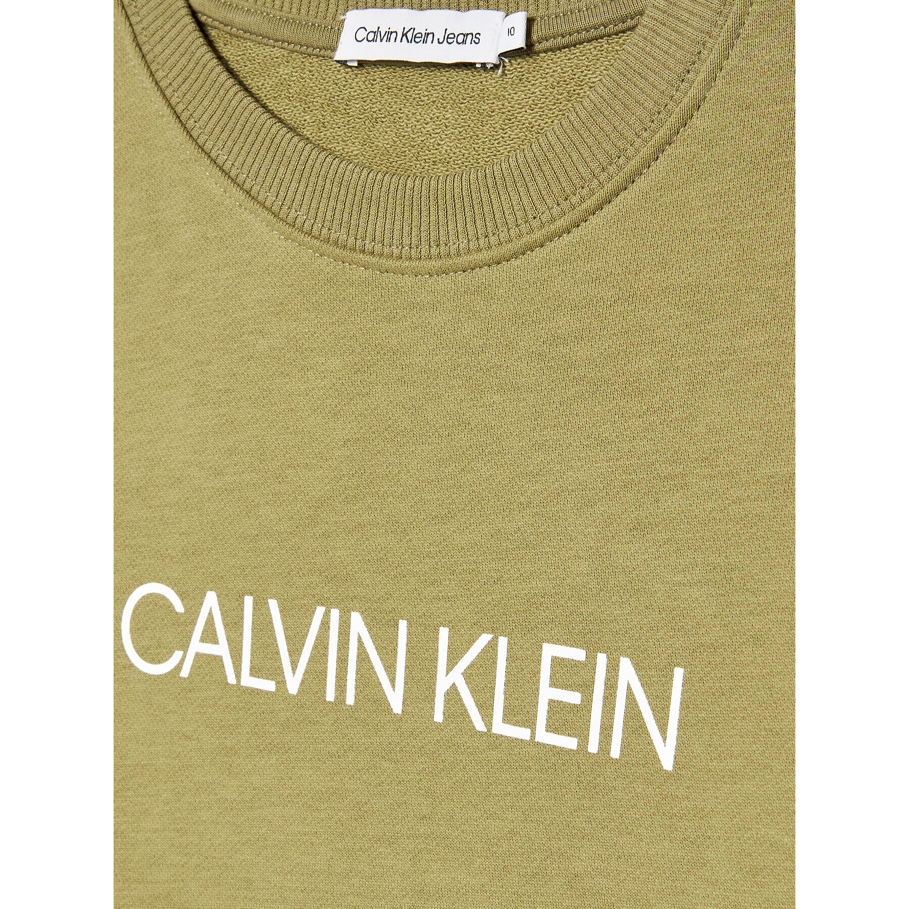 Calvin Klein Jeans Bluză Institutional Logo IU0IU00162 Verde Regular Fit - Pled.ro