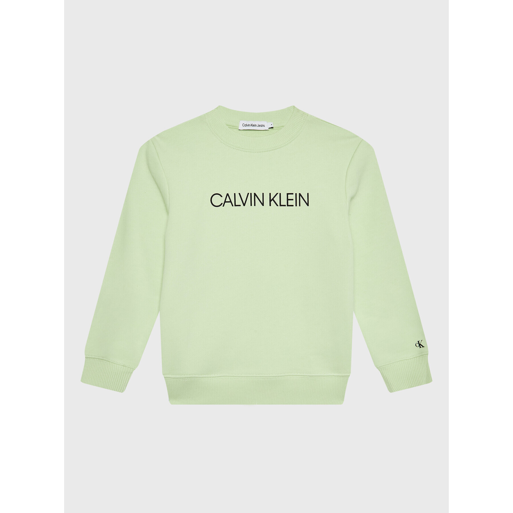 Calvin Klein Jeans Bluză Institutional Logo IU0IU00162 Verde Regular Fit - Pled.ro