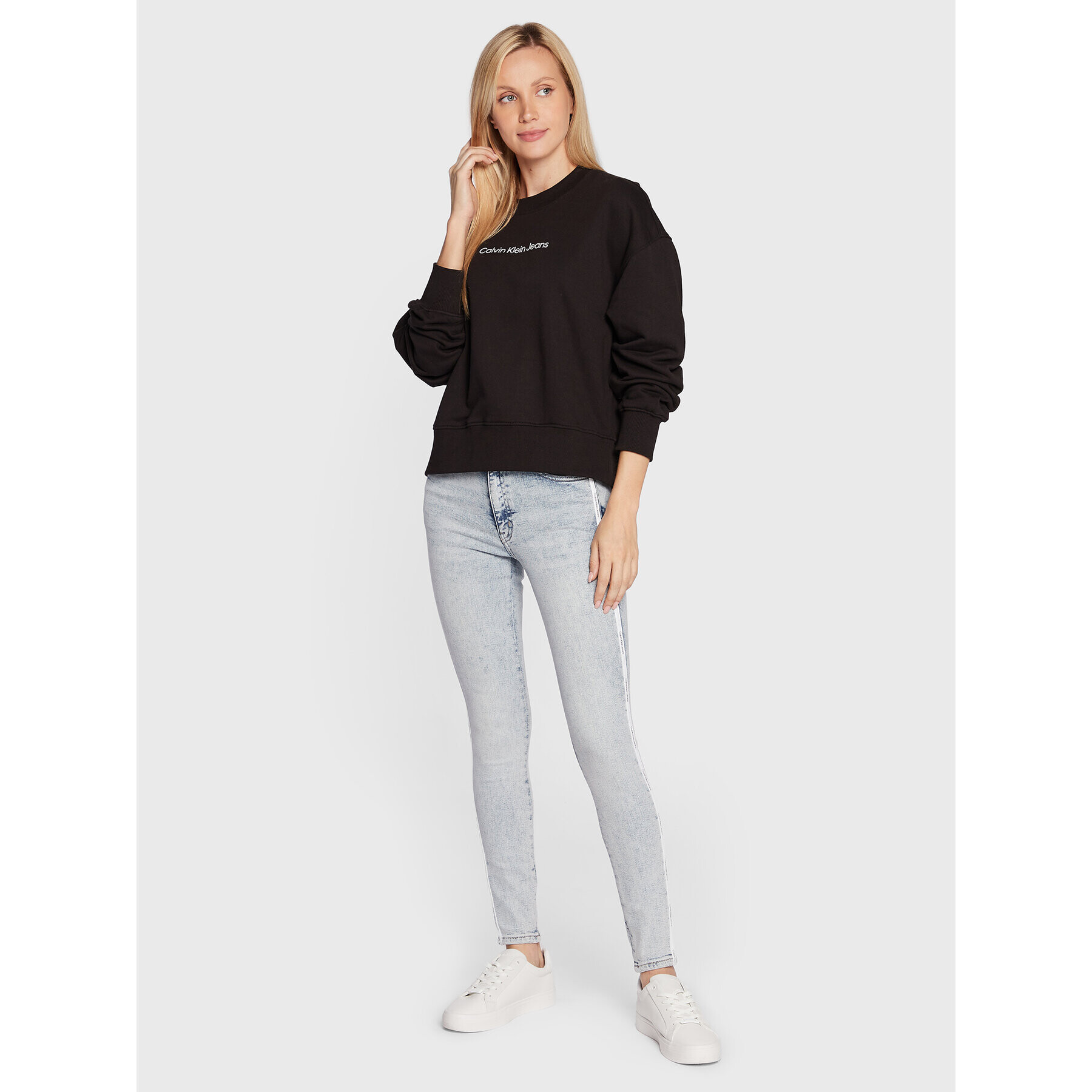 Calvin Klein Jeans Bluză J20J218985 Negru Relaxed Fit - Pled.ro