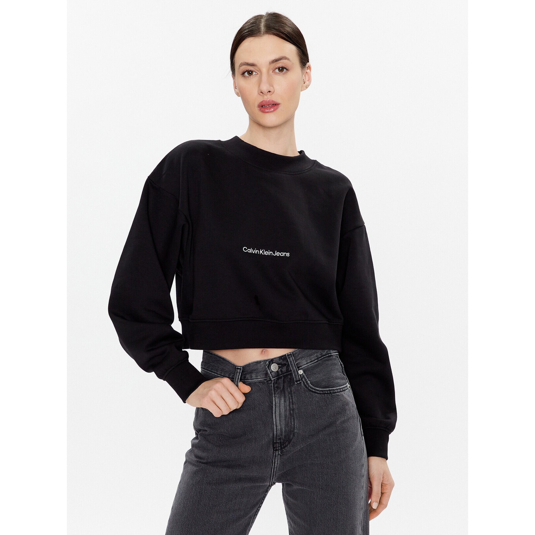 Calvin Klein Jeans Bluză J20J220689 Negru Regular Fit - Pled.ro