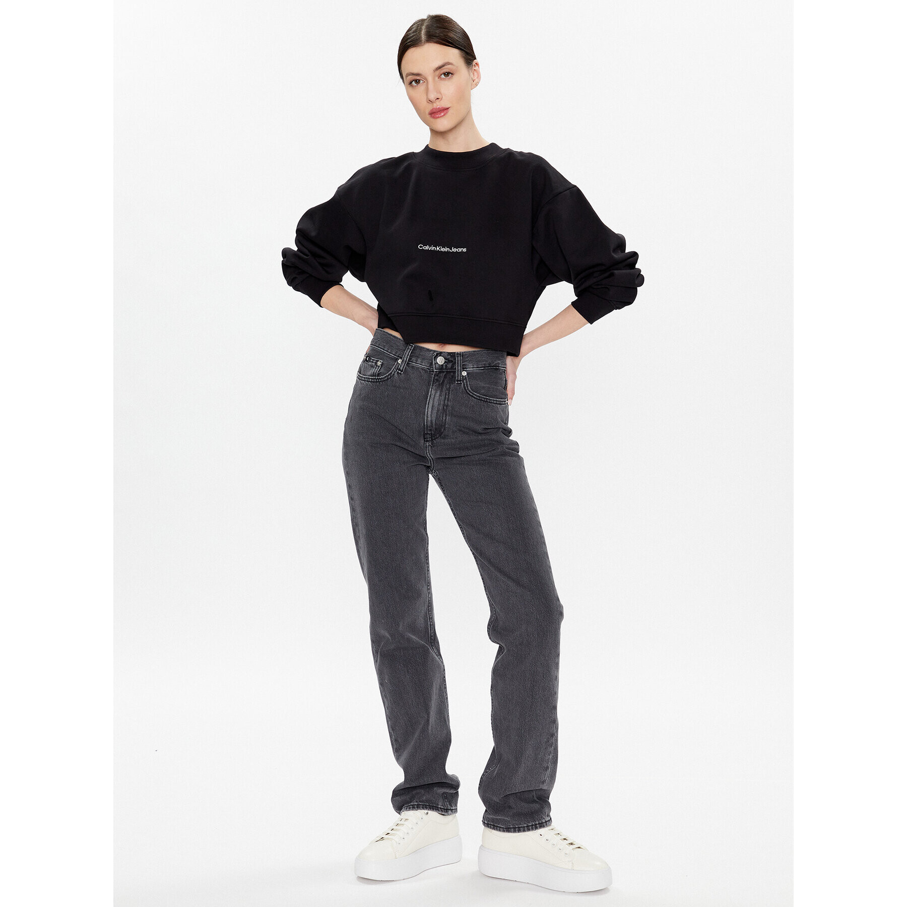 Calvin Klein Jeans Bluză J20J220689 Negru Regular Fit - Pled.ro