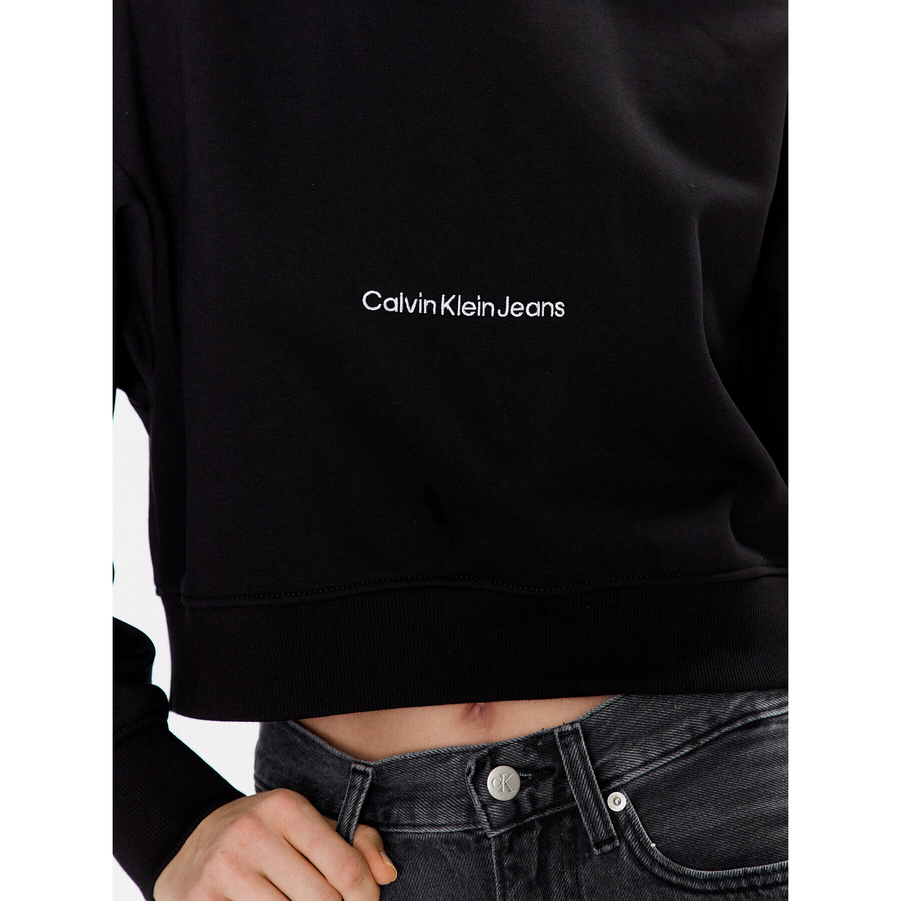 Calvin Klein Jeans Bluză J20J220689 Negru Regular Fit - Pled.ro