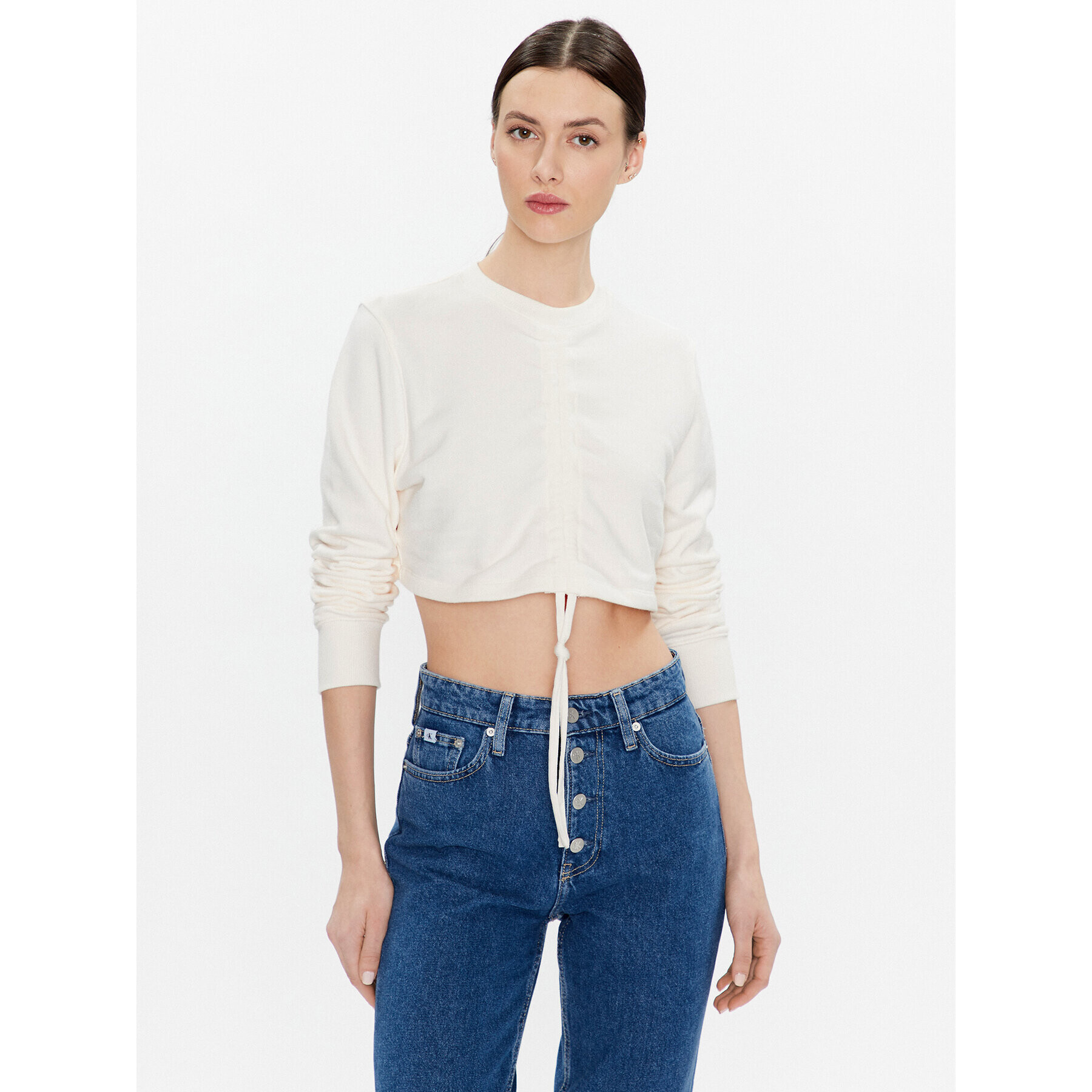 Calvin Klein Jeans Bluză J20J220690 Écru Regular Fit - Pled.ro