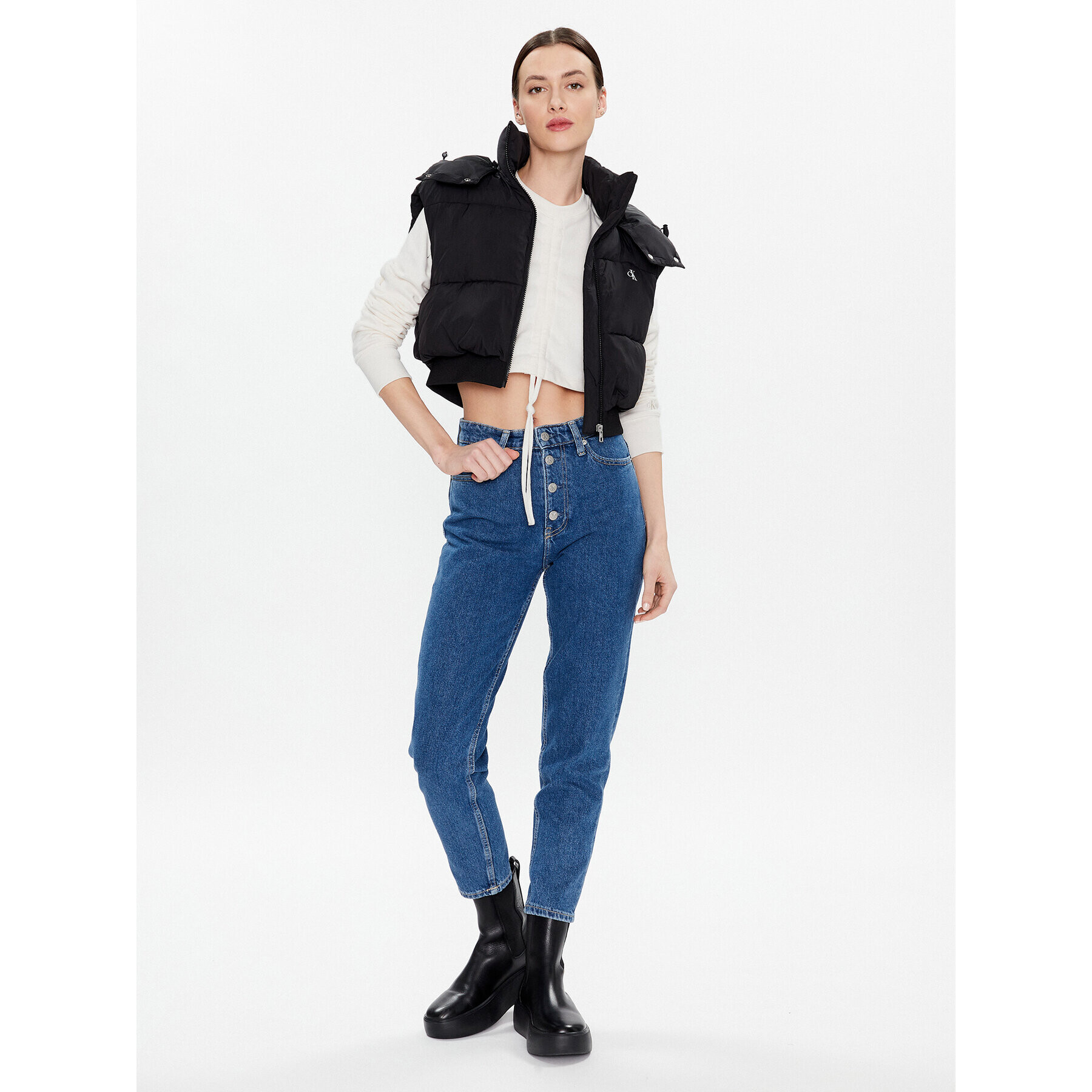 Calvin Klein Jeans Bluză J20J220690 Écru Regular Fit - Pled.ro