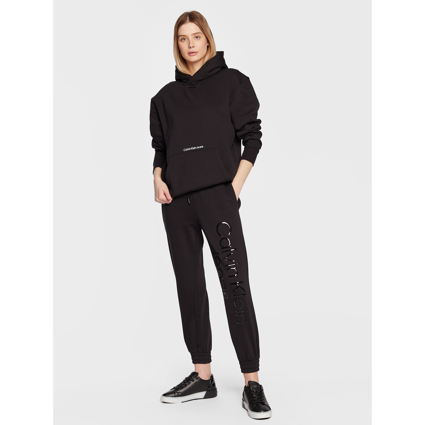 Calvin Klein Jeans Bluză J20J220945 Negru Oversize - Pled.ro