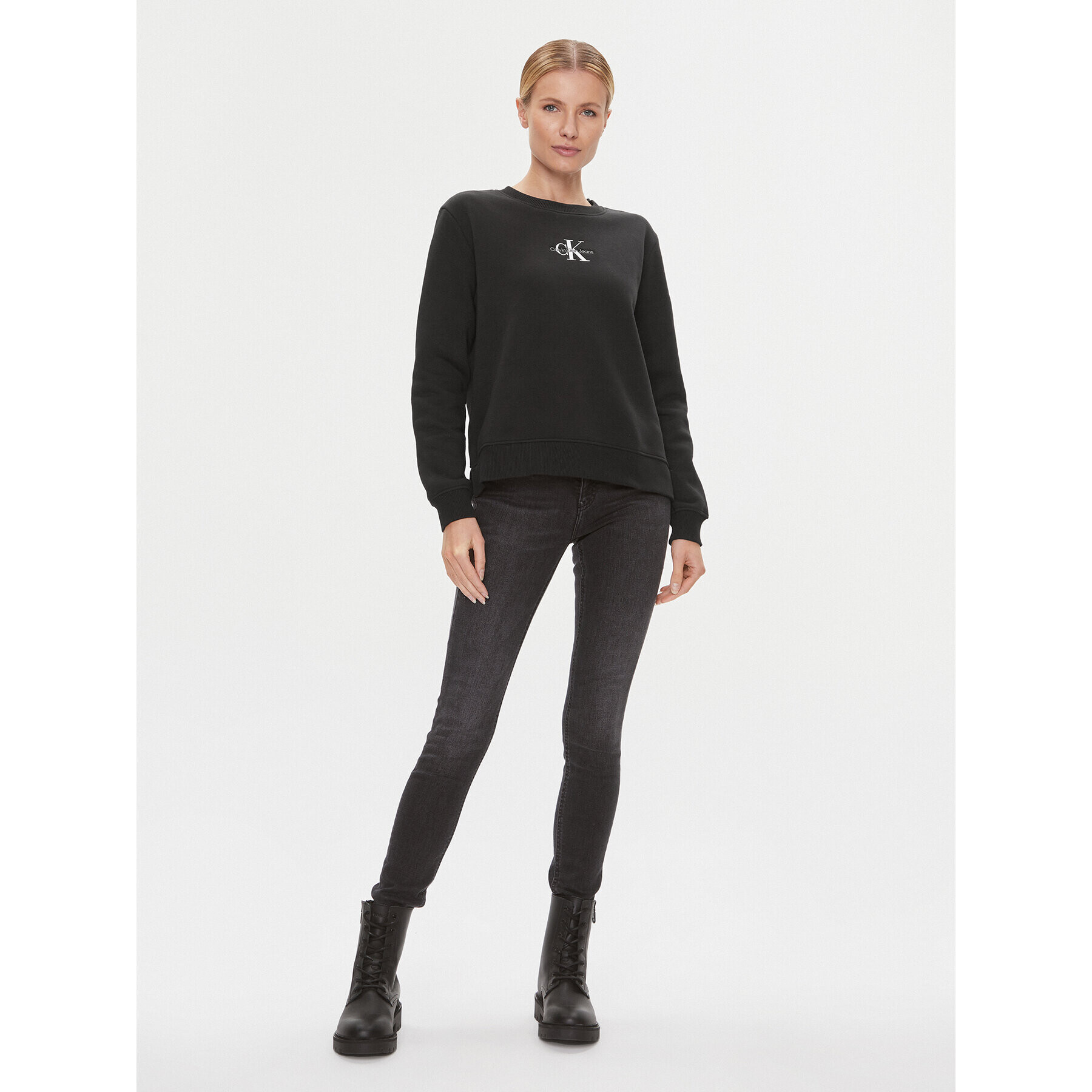 Calvin Klein Jeans Bluză J20J221339 Negru Regular Fit - Pled.ro