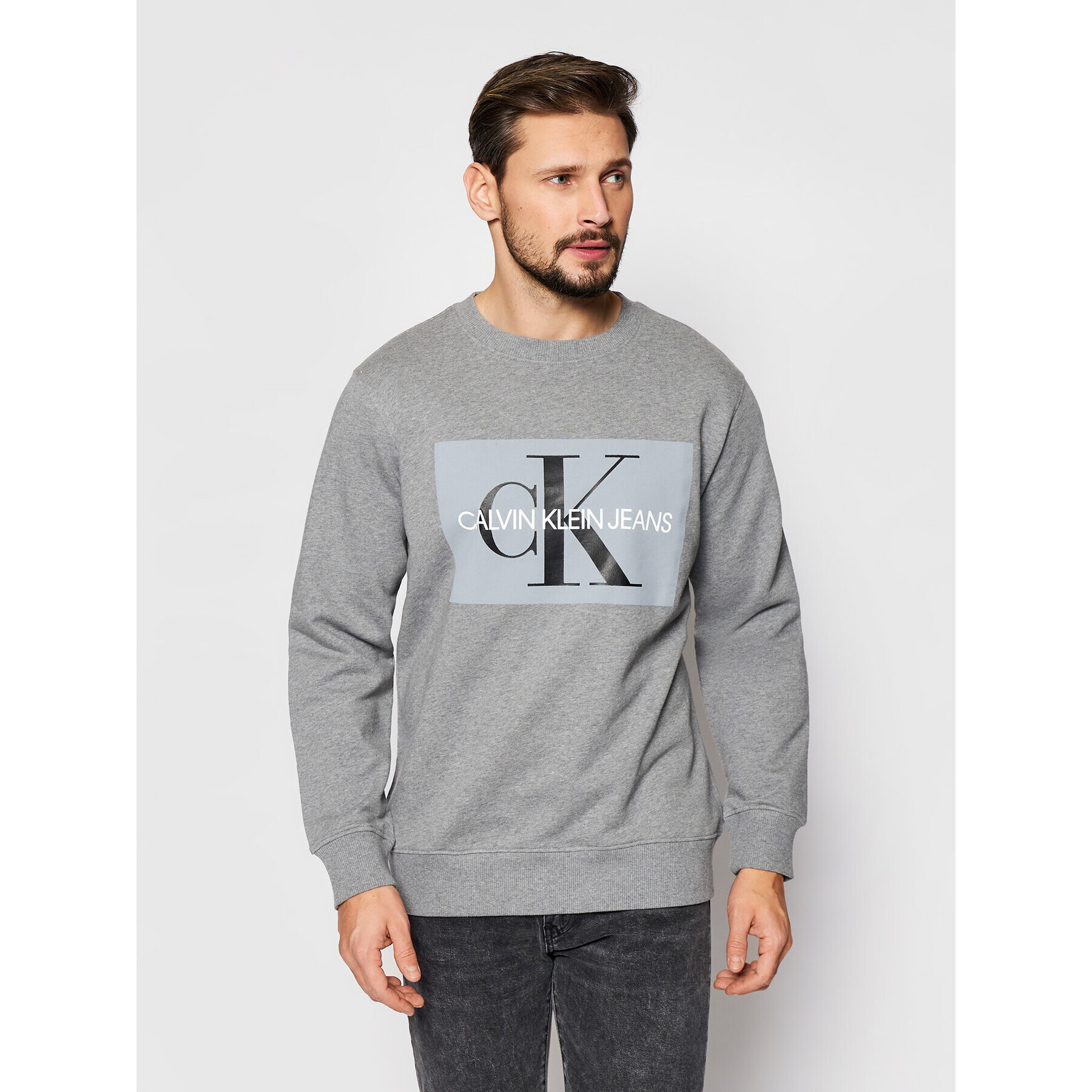 Calvin Klein Jeans Bluză J30J307742 Gri Regular Fit - Pled.ro