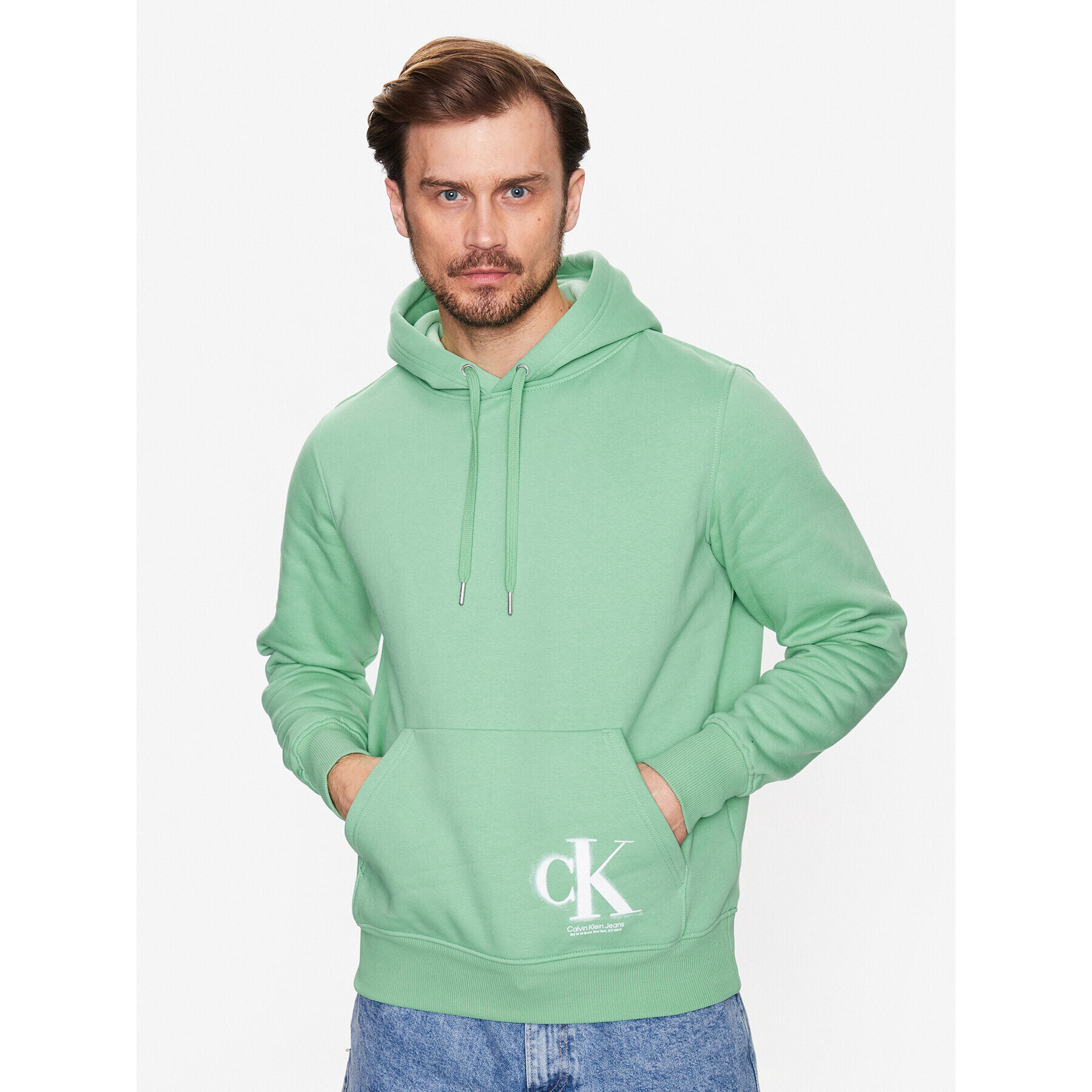 Calvin Klein Jeans Bluză J30J323293 Verde Regular Fit - Pled.ro