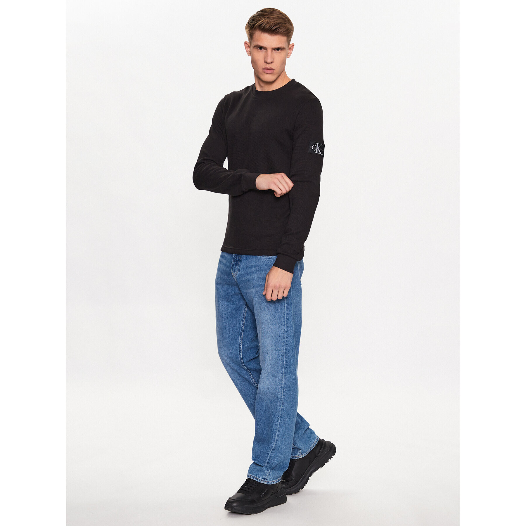 Calvin Klein Jeans Bluză J30J323485 Negru Regular Fit - Pled.ro