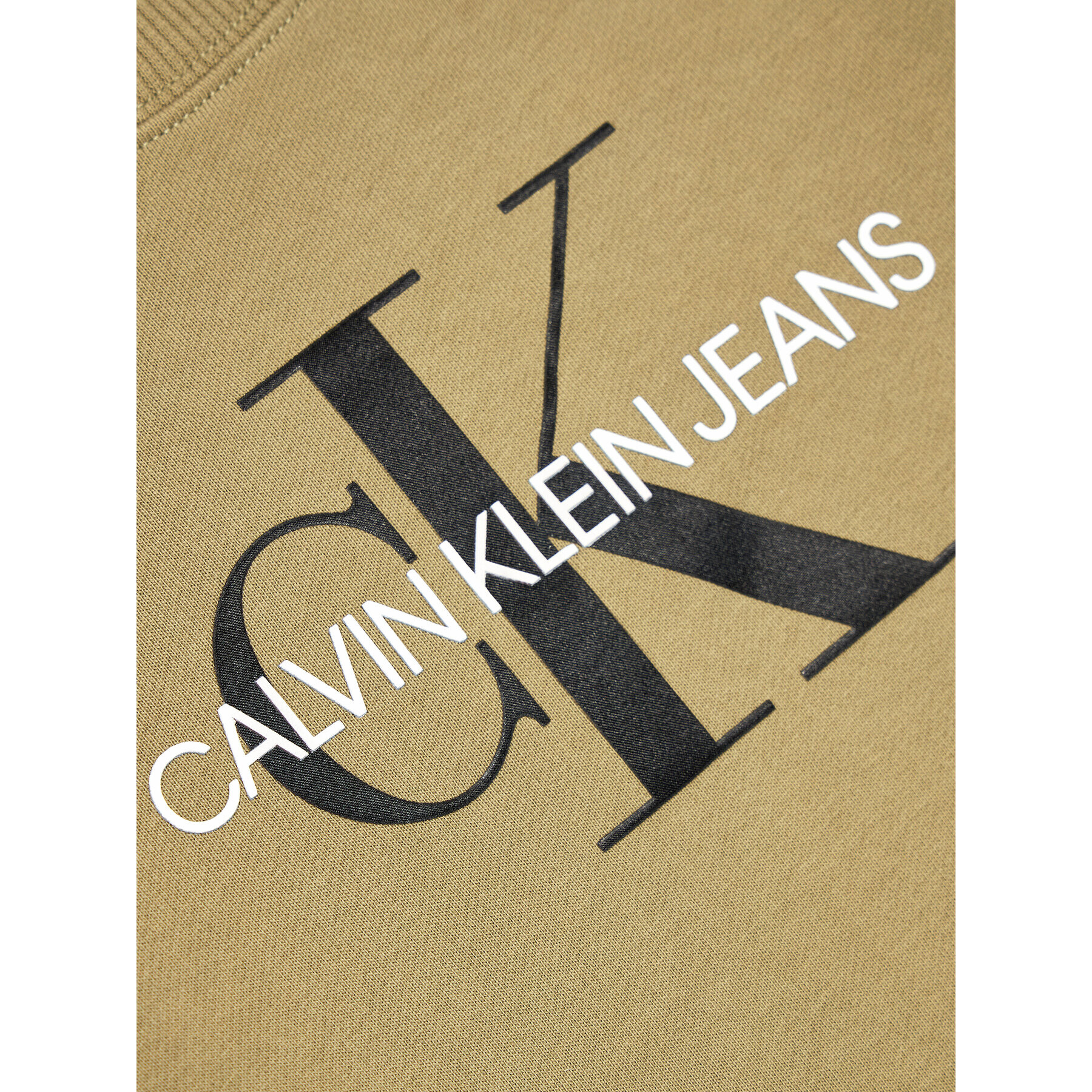 Calvin Klein Jeans Bluză Monogram Logo IU0IU00069 Verde Regular Fit - Pled.ro