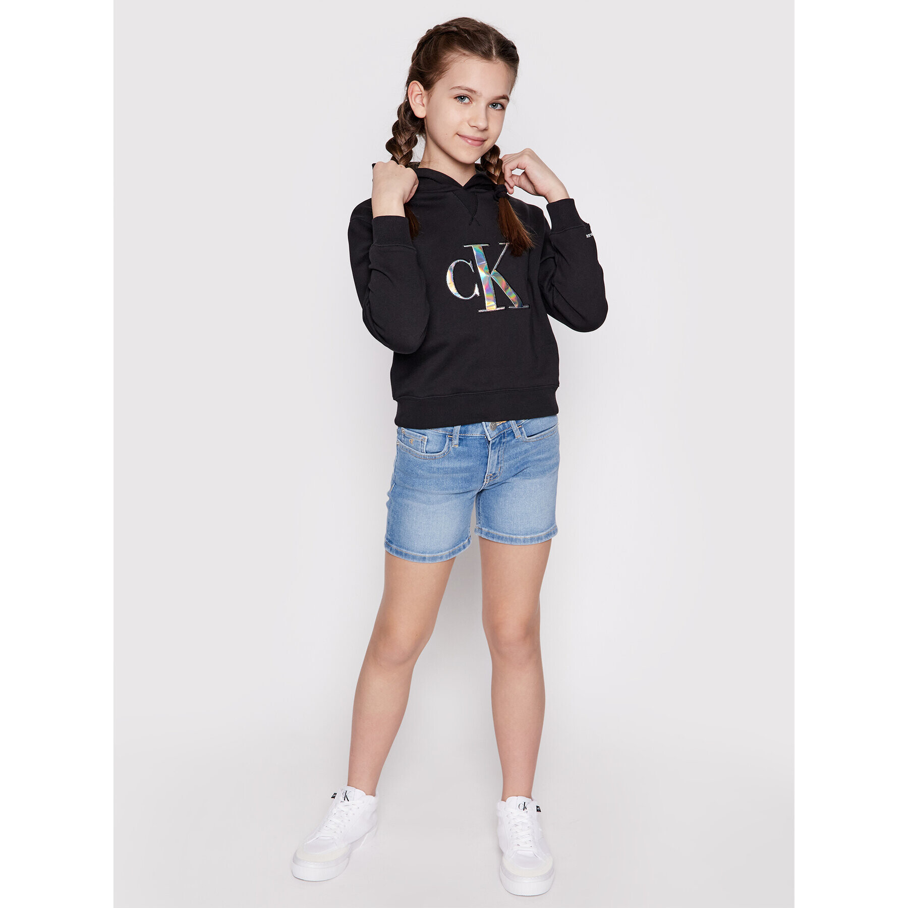 Calvin Klein Jeans Bluză Monogran Applique Hoodie IG0IG00987 Negru Regular Fit - Pled.ro