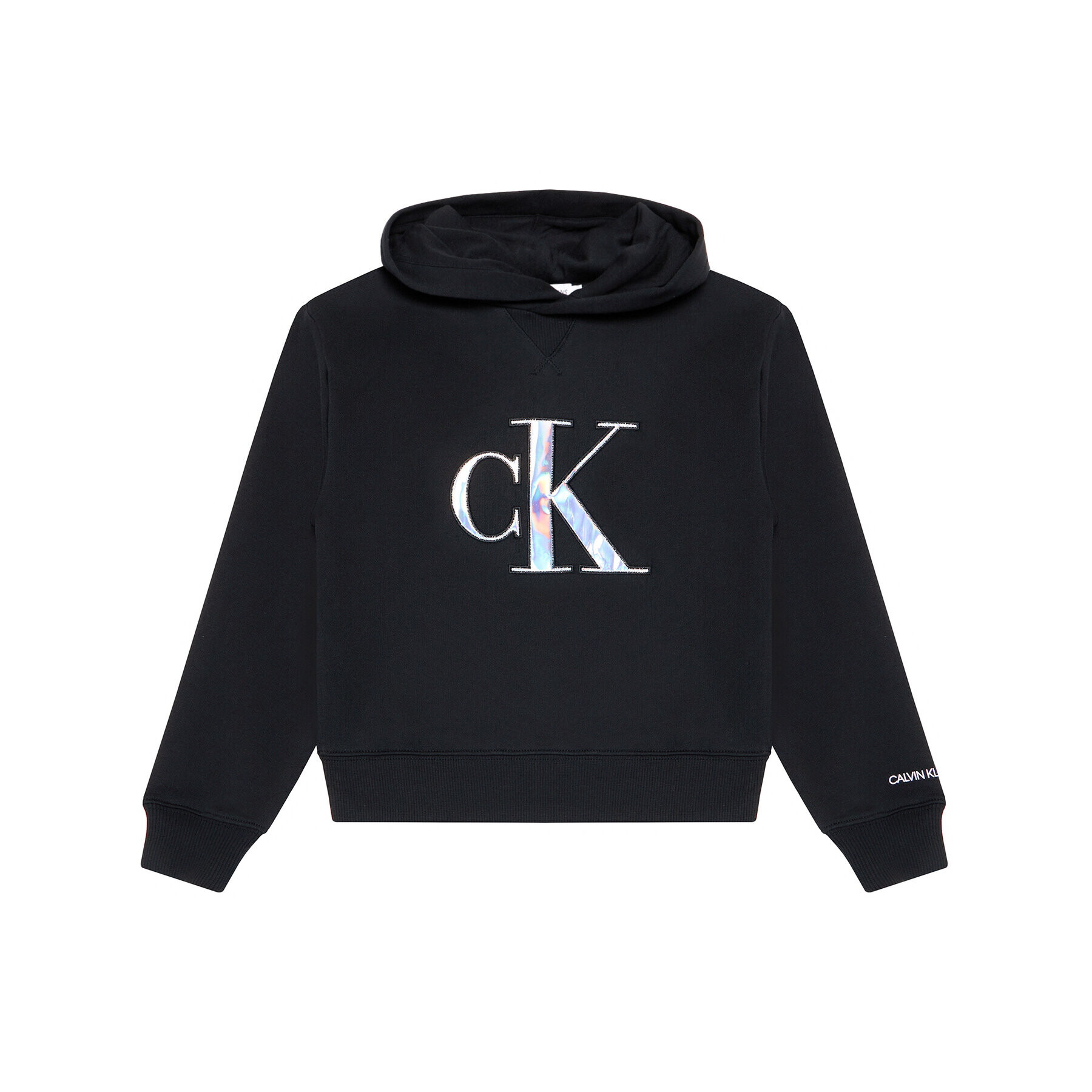 Calvin Klein Jeans Bluză Monogran Applique Hoodie IG0IG00987 Negru Regular Fit - Pled.ro