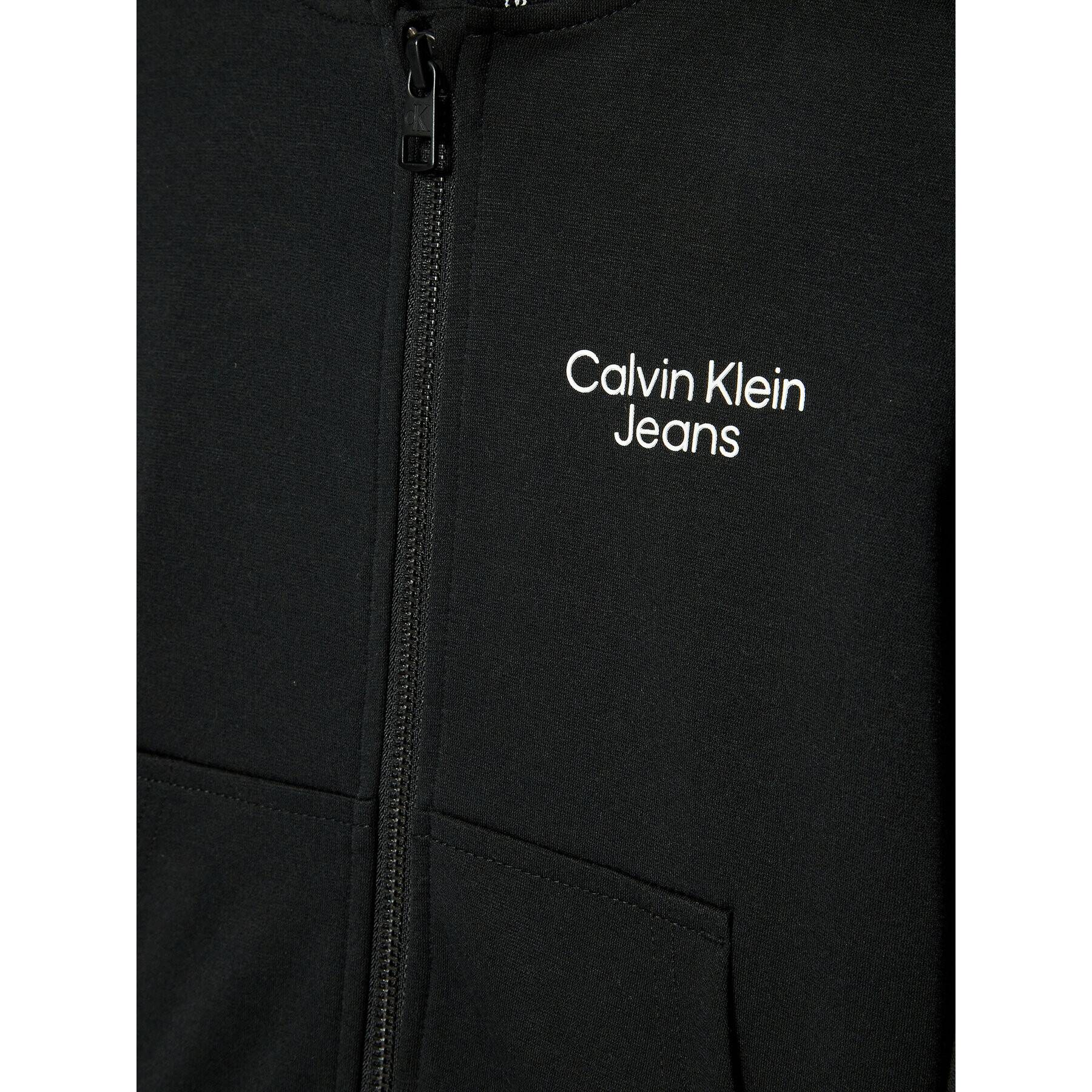 Calvin Klein Jeans Bluză Punto Logo IB0IB01169 Negru Regular Fit - Pled.ro