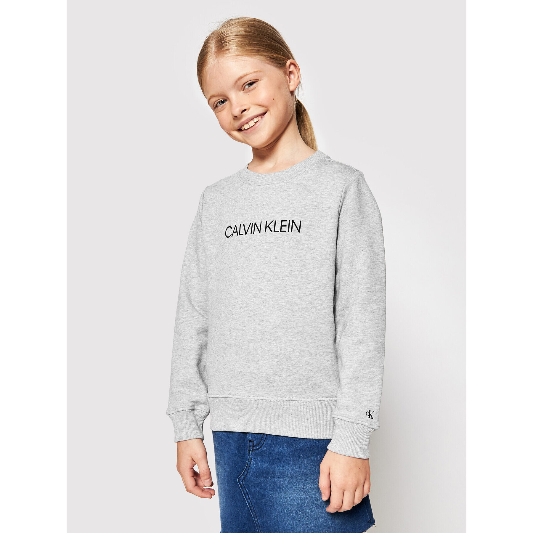 Calvin Klein Jeans Bluză Unisex Institutional Logo IU0IU00162 Gri Regular Fit - Pled.ro