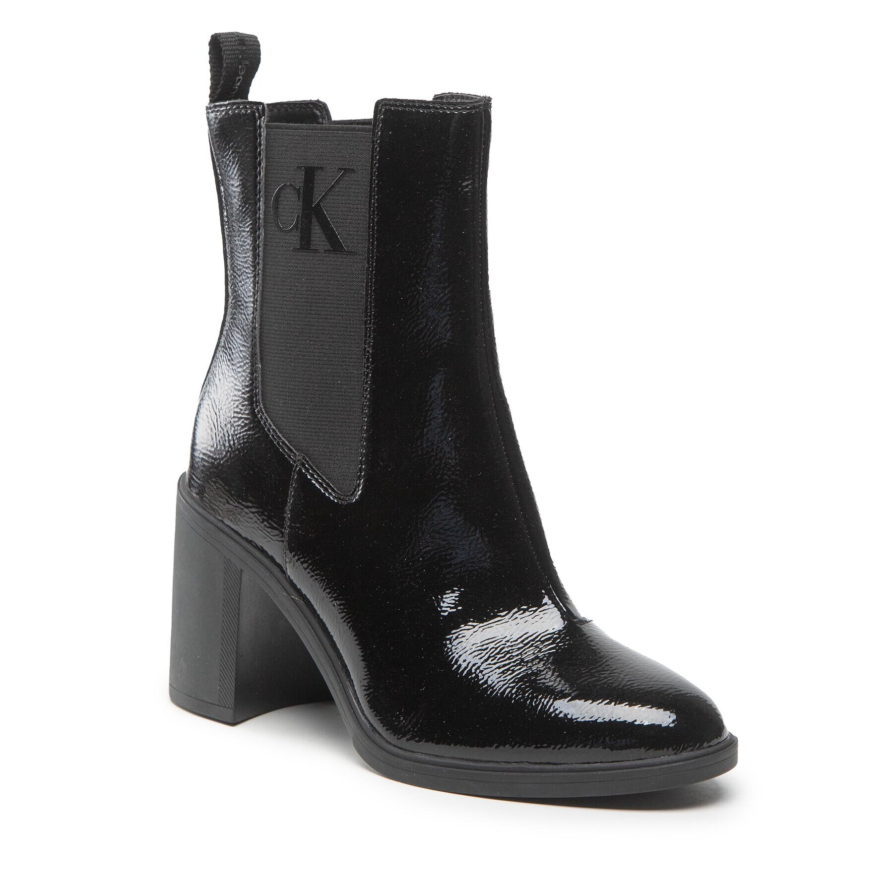 Calvin Klein Jeans Botine Block Heel Boot Naplak YW0YW00856 Negru - Pled.ro