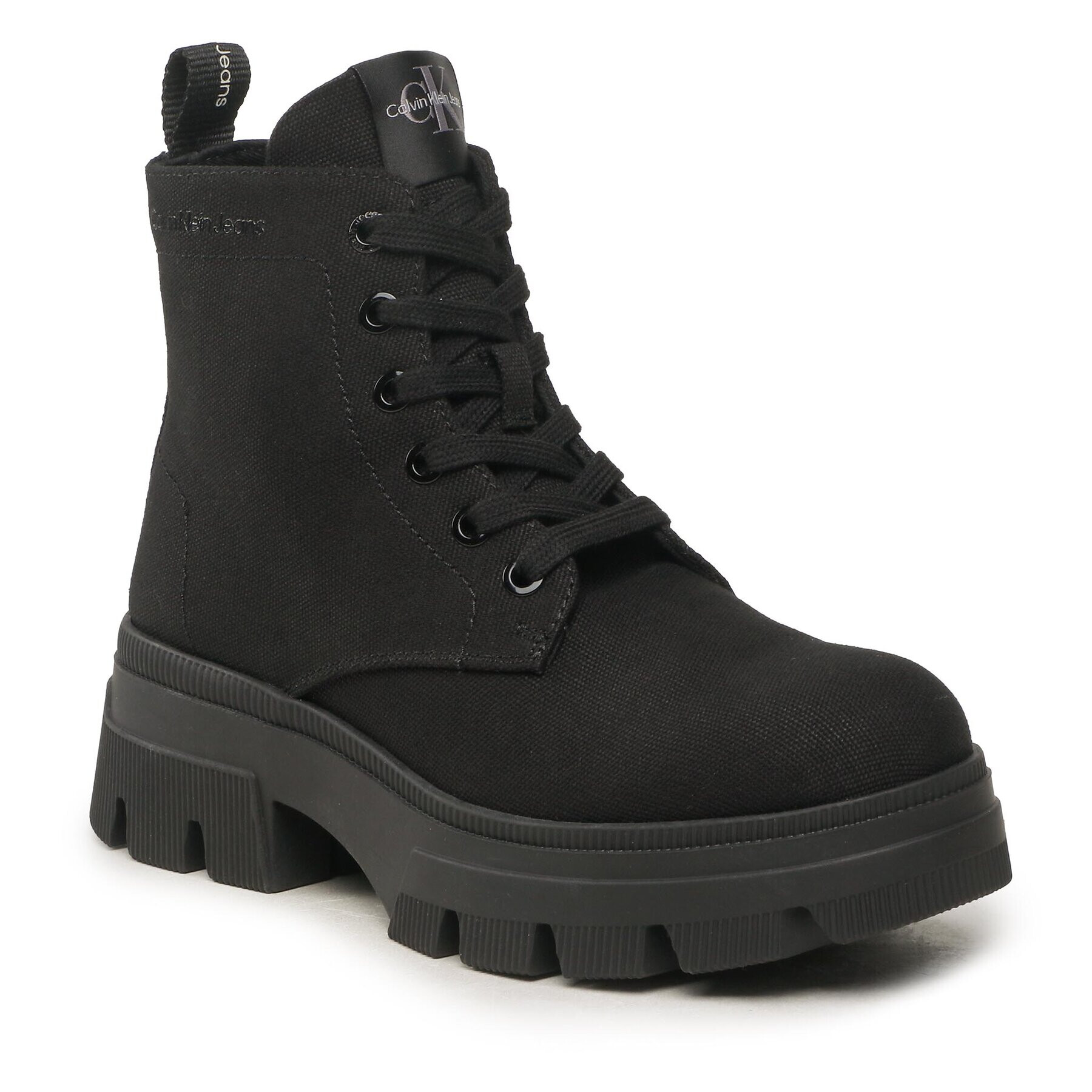 Calvin Klein Jeans Botine Chunky Combat Laceup Boot Co YW0YW01239 Negru - Pled.ro