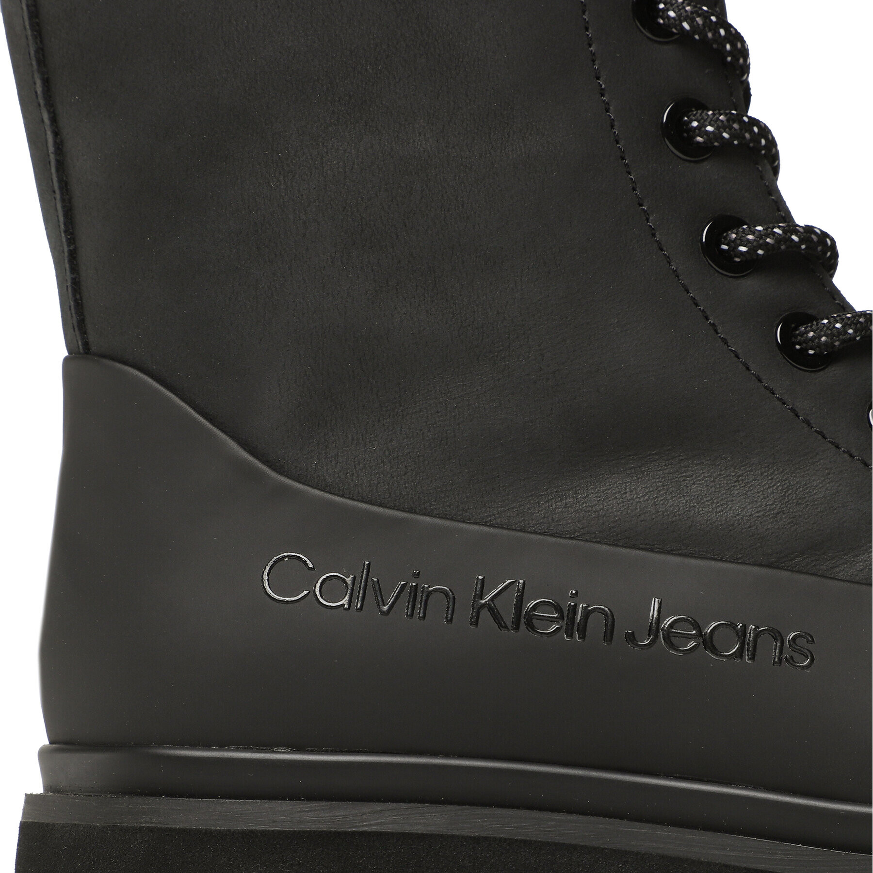 Calvin Klein Jeans Botine Chunky Combat Laceup Boot Rub YW0YW01066 Negru - Pled.ro