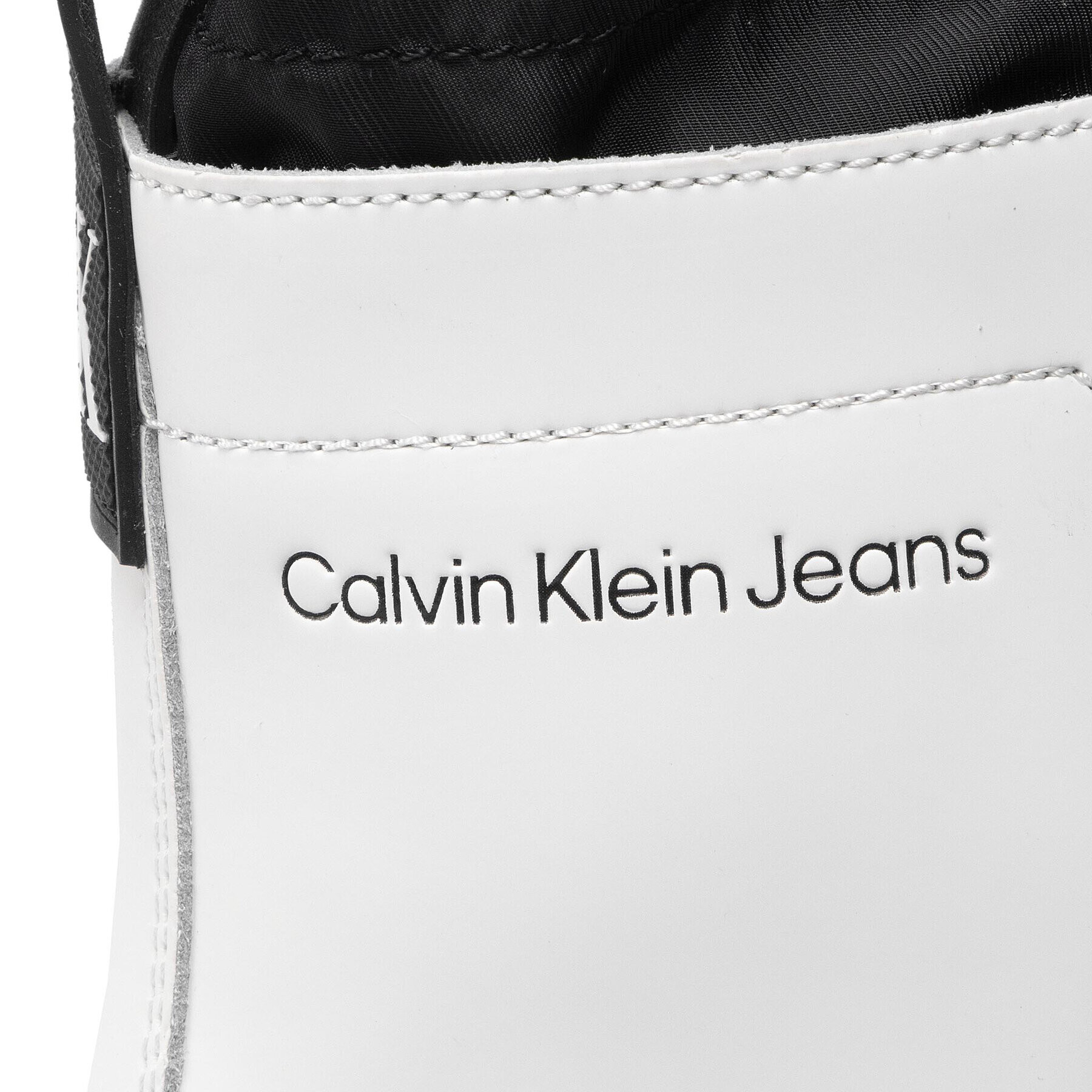 Calvin Klein Jeans Botine Chunky Combat Laceup Hiking YW0YW00739 Alb - Pled.ro