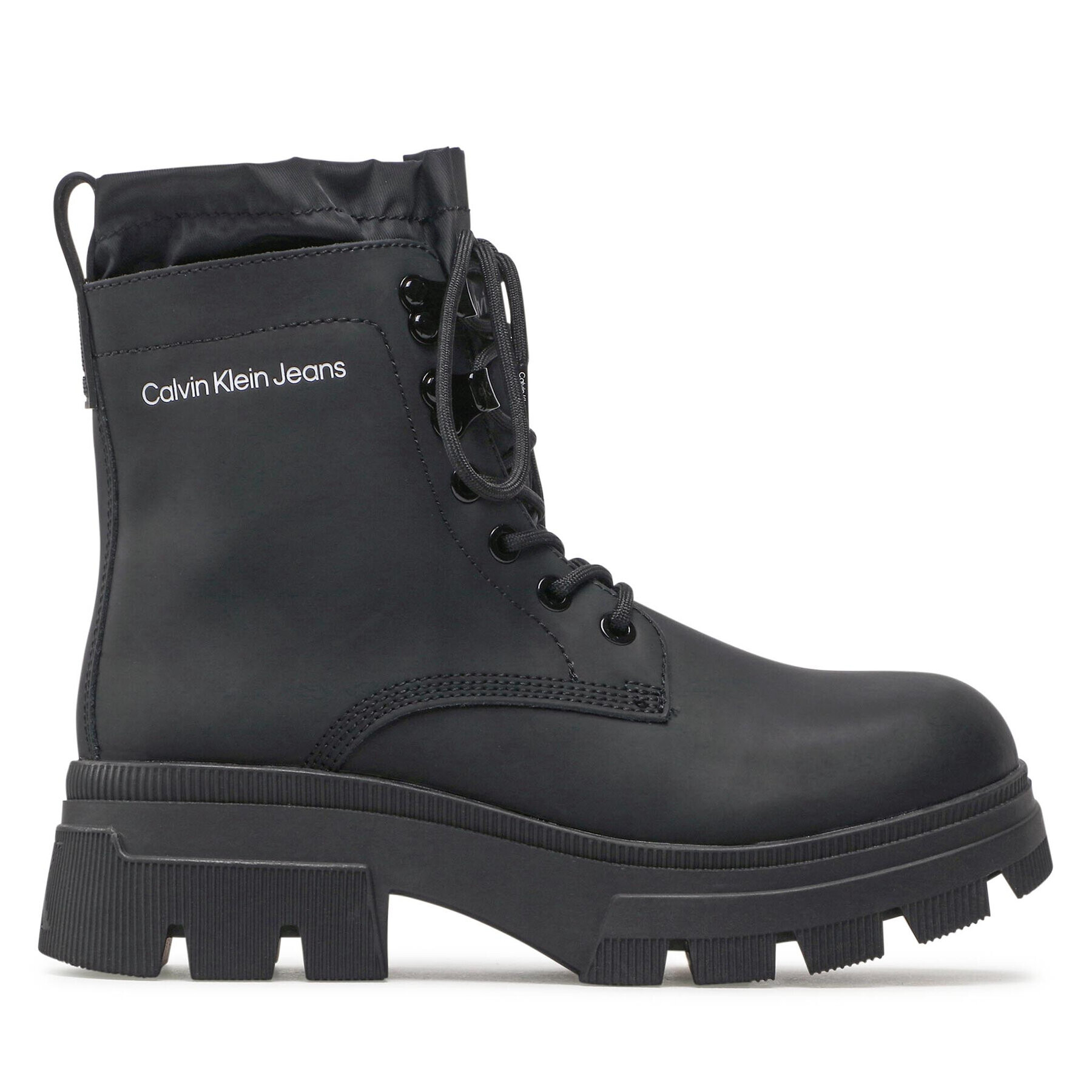 Calvin Klein Jeans Botine Chunky Combat Laceup Hiking YW0YW00739 Negru - Pled.ro