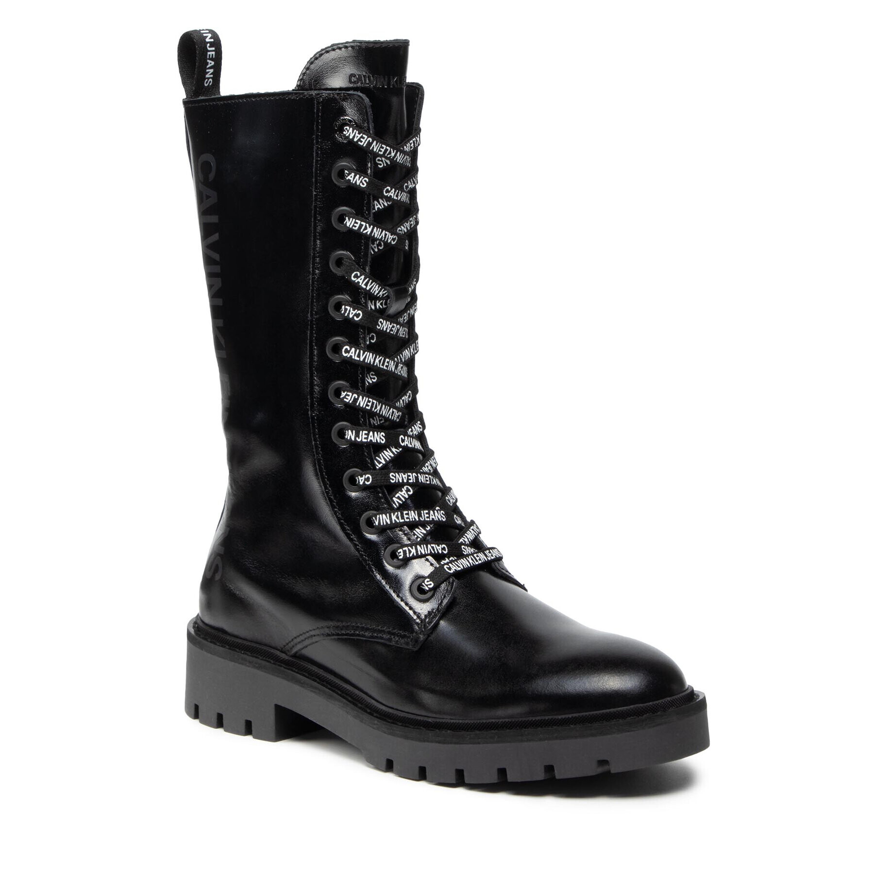 Calvin Klein Jeans Botine Combad Mid+ Laceup Boot YW0YW00338 Negru - Pled.ro