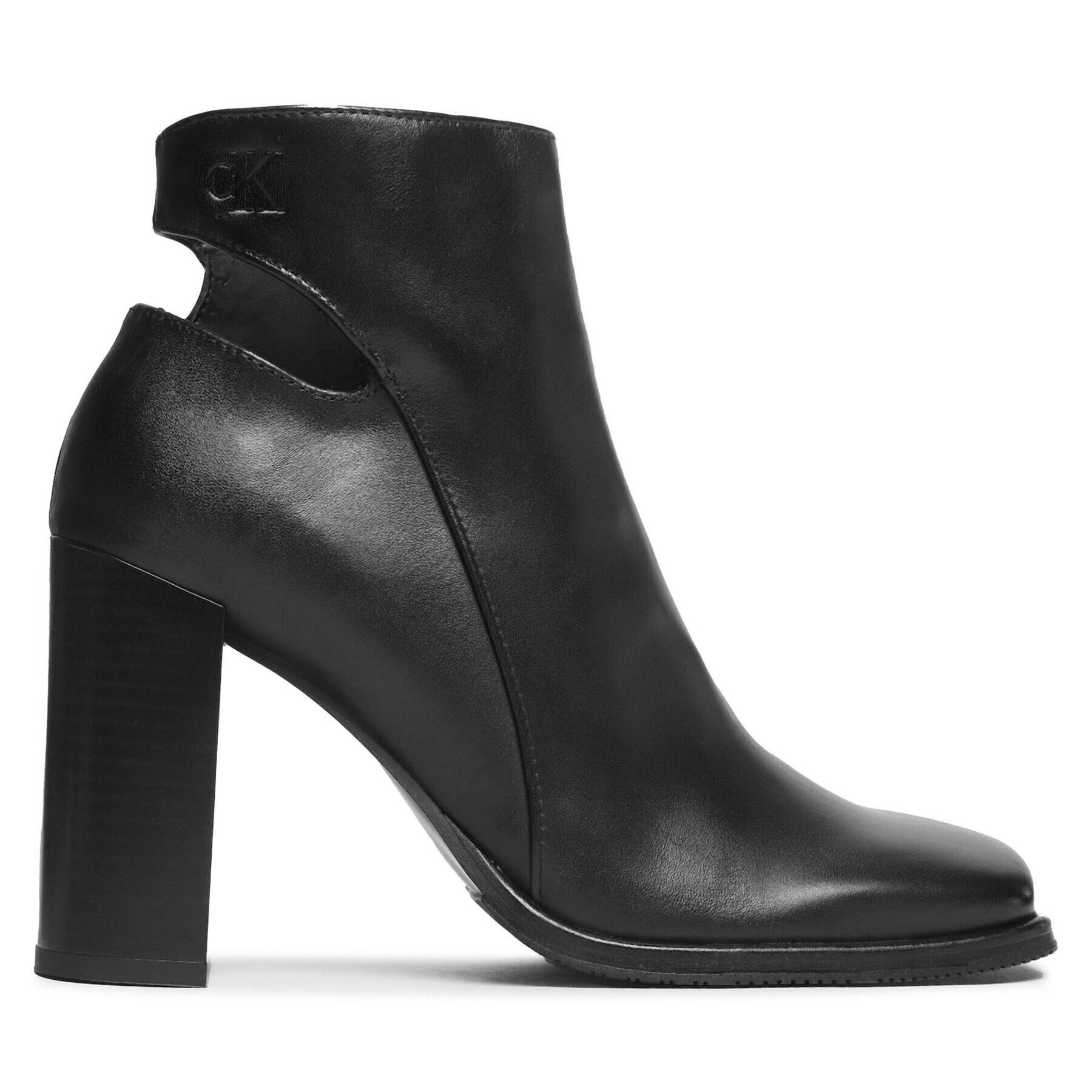 Calvin Klein Jeans Botine Heel Zip Boot Lth YW0YW01070 Negru - Pled.ro