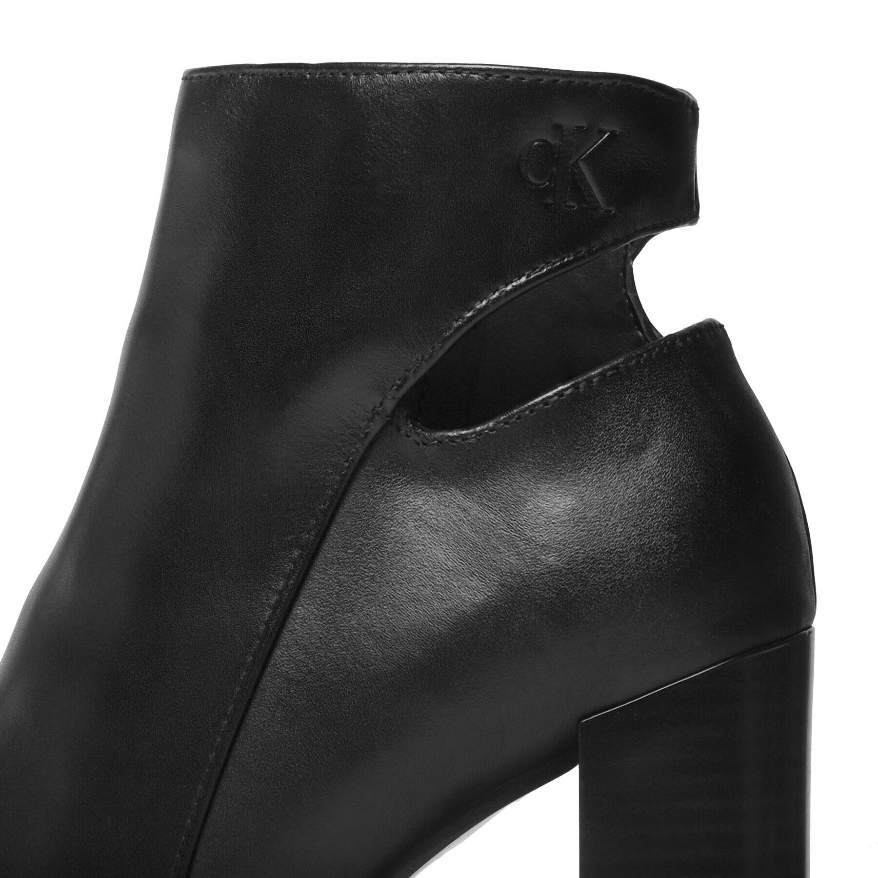 Calvin Klein Jeans Botine Heel Zip Boot Lth YW0YW01070 Negru - Pled.ro