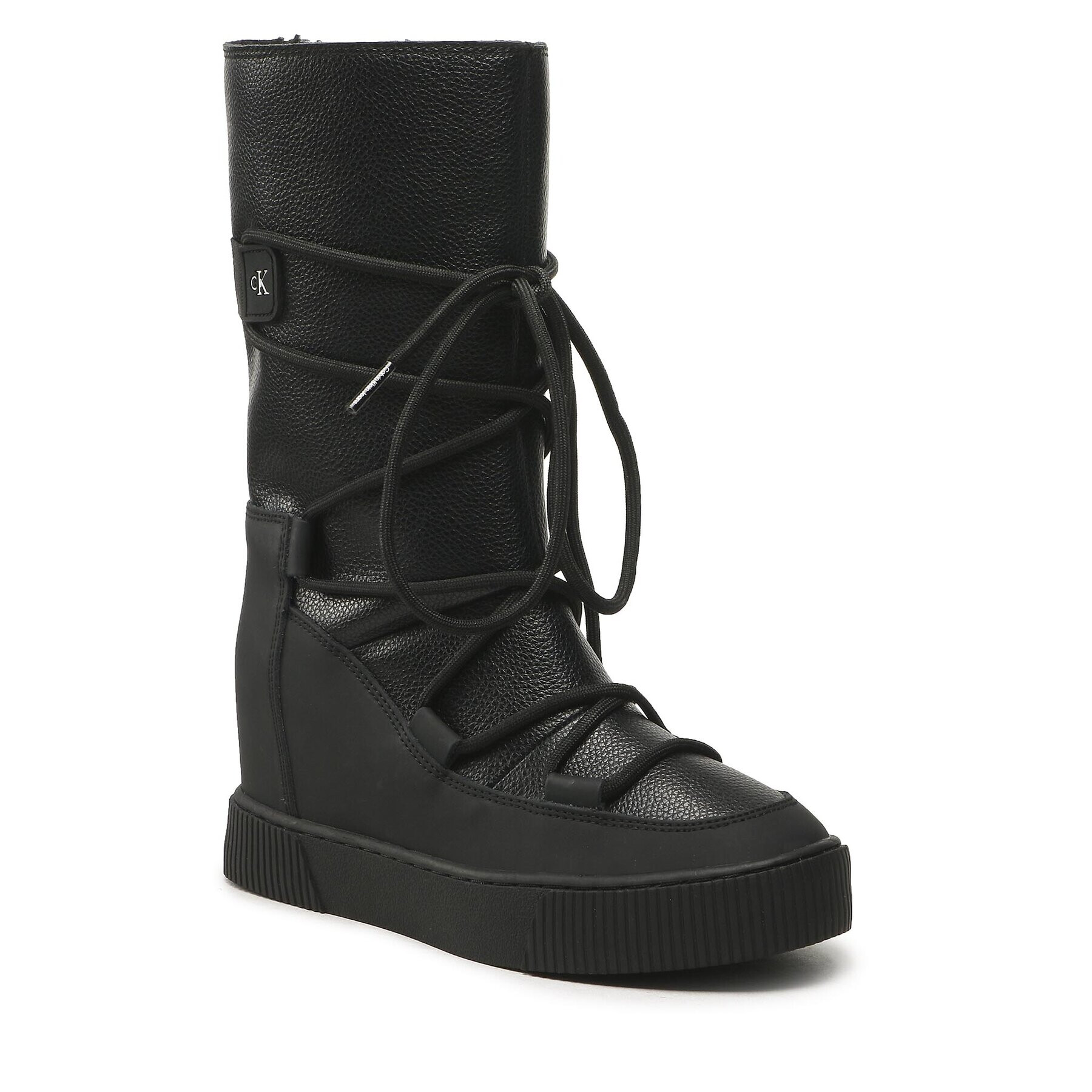 Calvin Klein Jeans Botine Hidden Wedge Cupsole Snow Boot YW0YW00772 Negru - Pled.ro