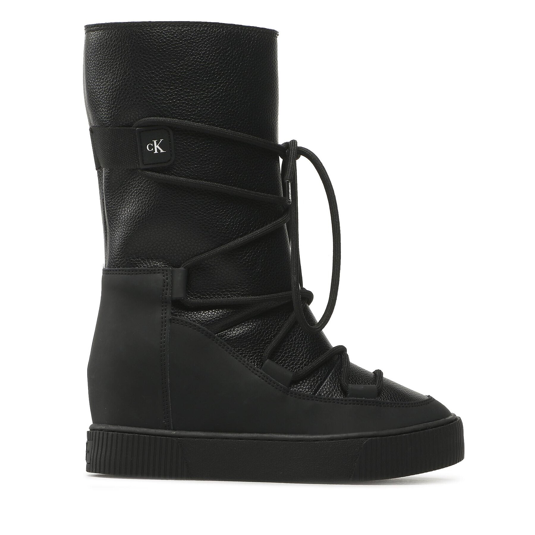 Calvin Klein Jeans Botine Hidden Wedge Cupsole Snow Boot YW0YW00772 Negru - Pled.ro