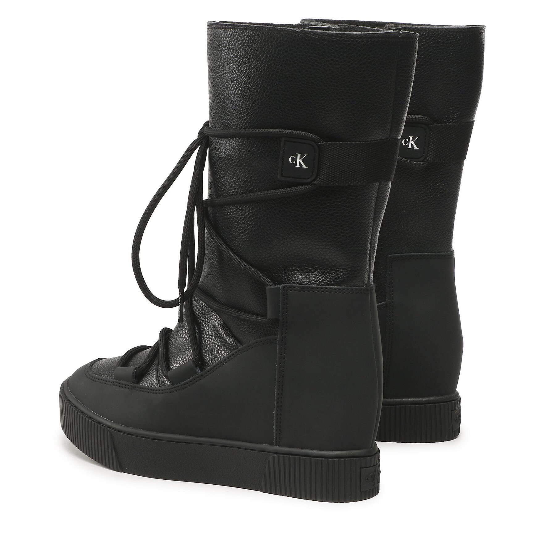 Calvin Klein Jeans Botine Hidden Wedge Cupsole Snow Boot YW0YW00772 Negru - Pled.ro