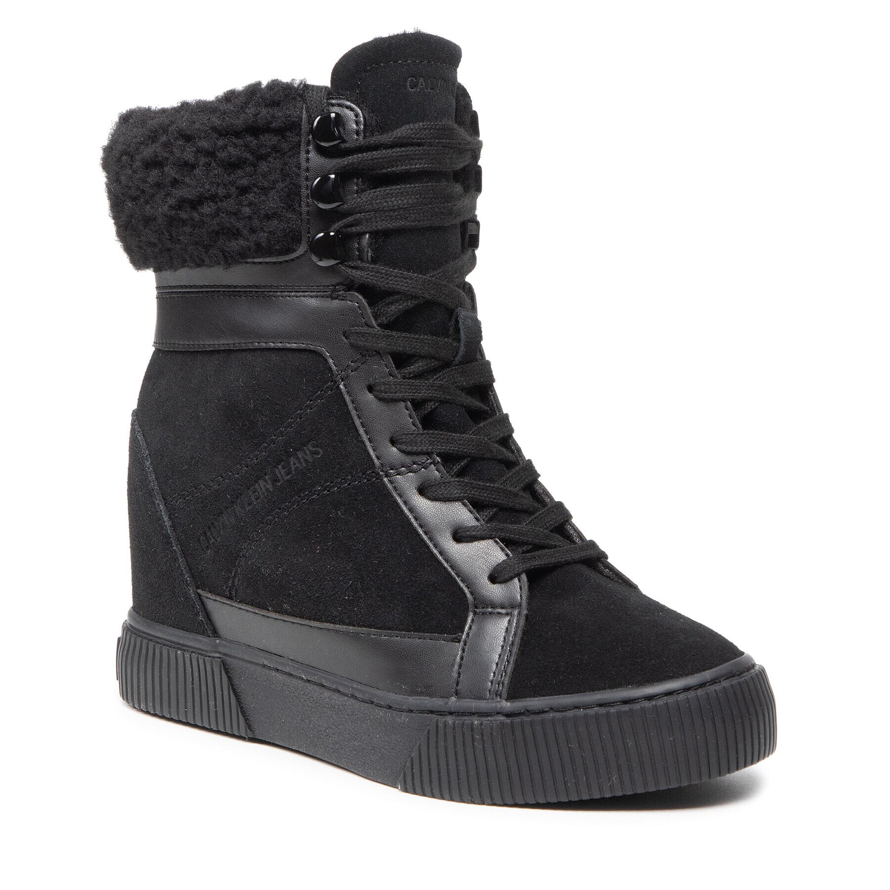 Calvin Klein Jeans Botine Hidden Wedge Sneaker Warm YW0YW00439 Negru - Pled.ro