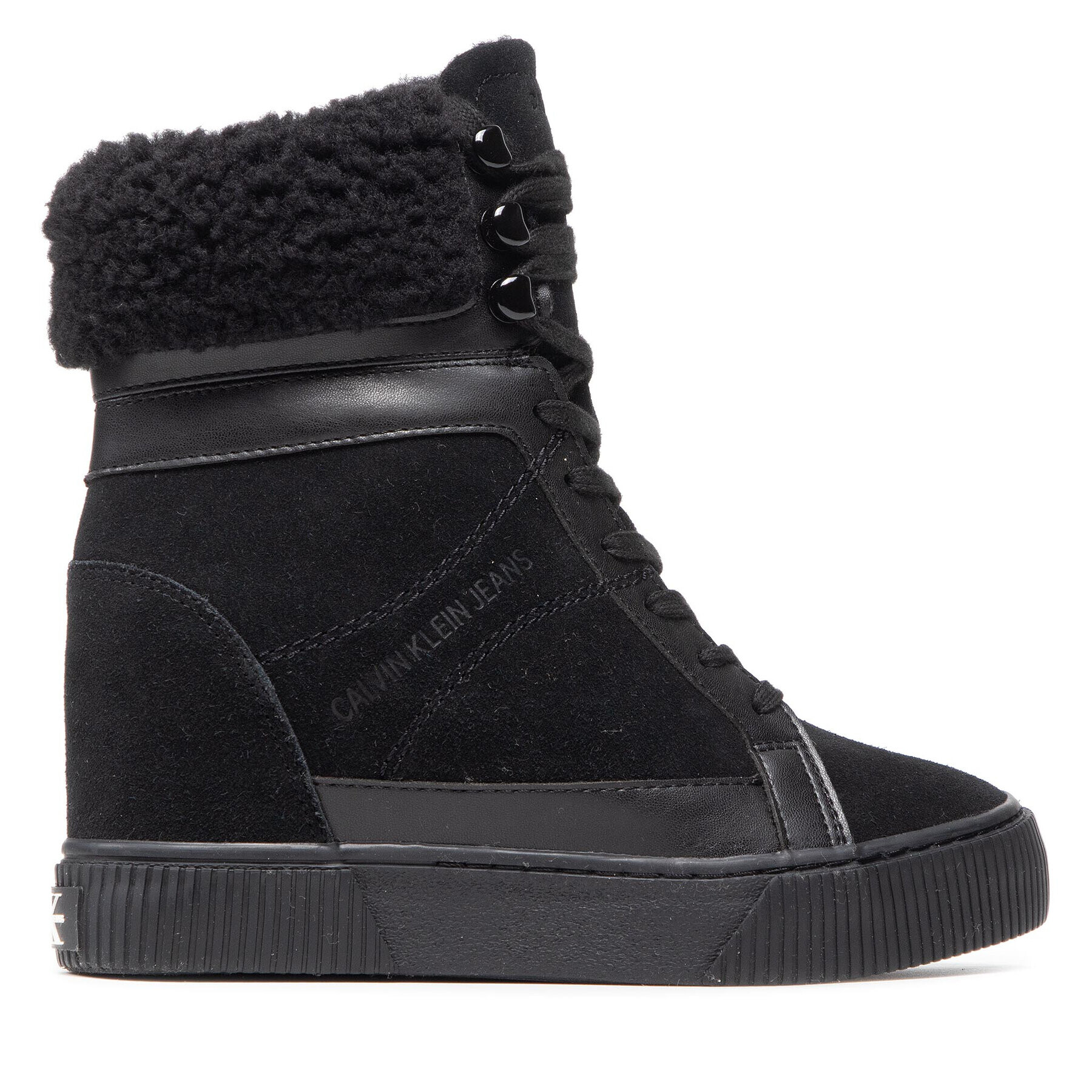 Calvin Klein Jeans Botine Hidden Wedge Sneaker Warm YW0YW00439 Negru - Pled.ro