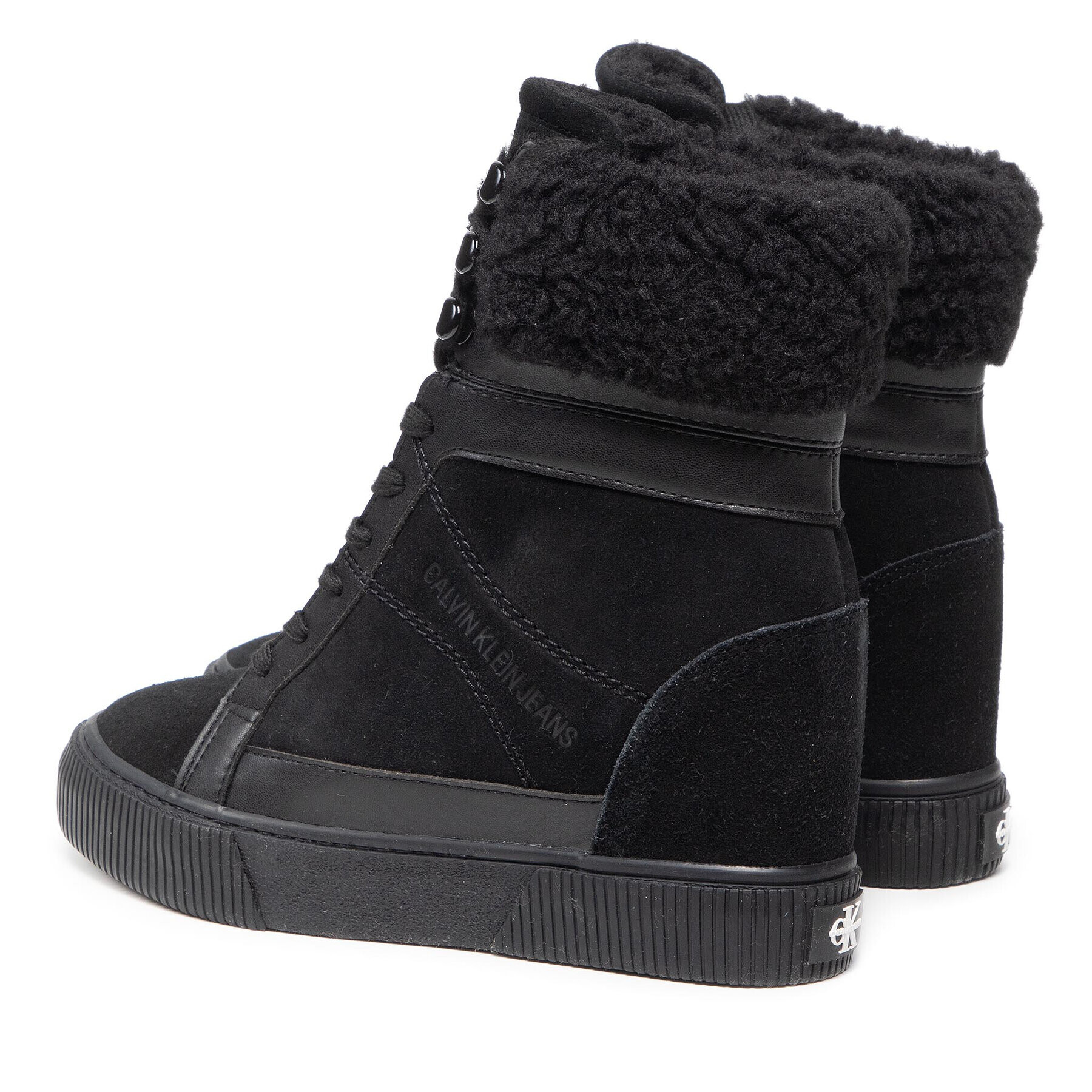 Calvin Klein Jeans Botine Hidden Wedge Sneaker Warm YW0YW00439 Negru - Pled.ro