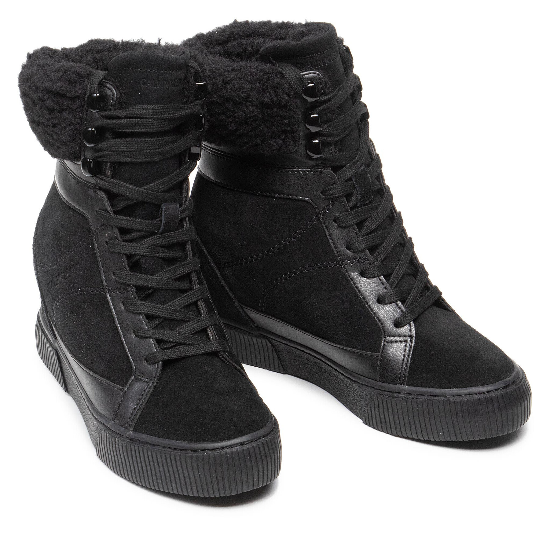 Calvin Klein Jeans Botine Hidden Wedge Sneaker Warm YW0YW00439 Negru - Pled.ro