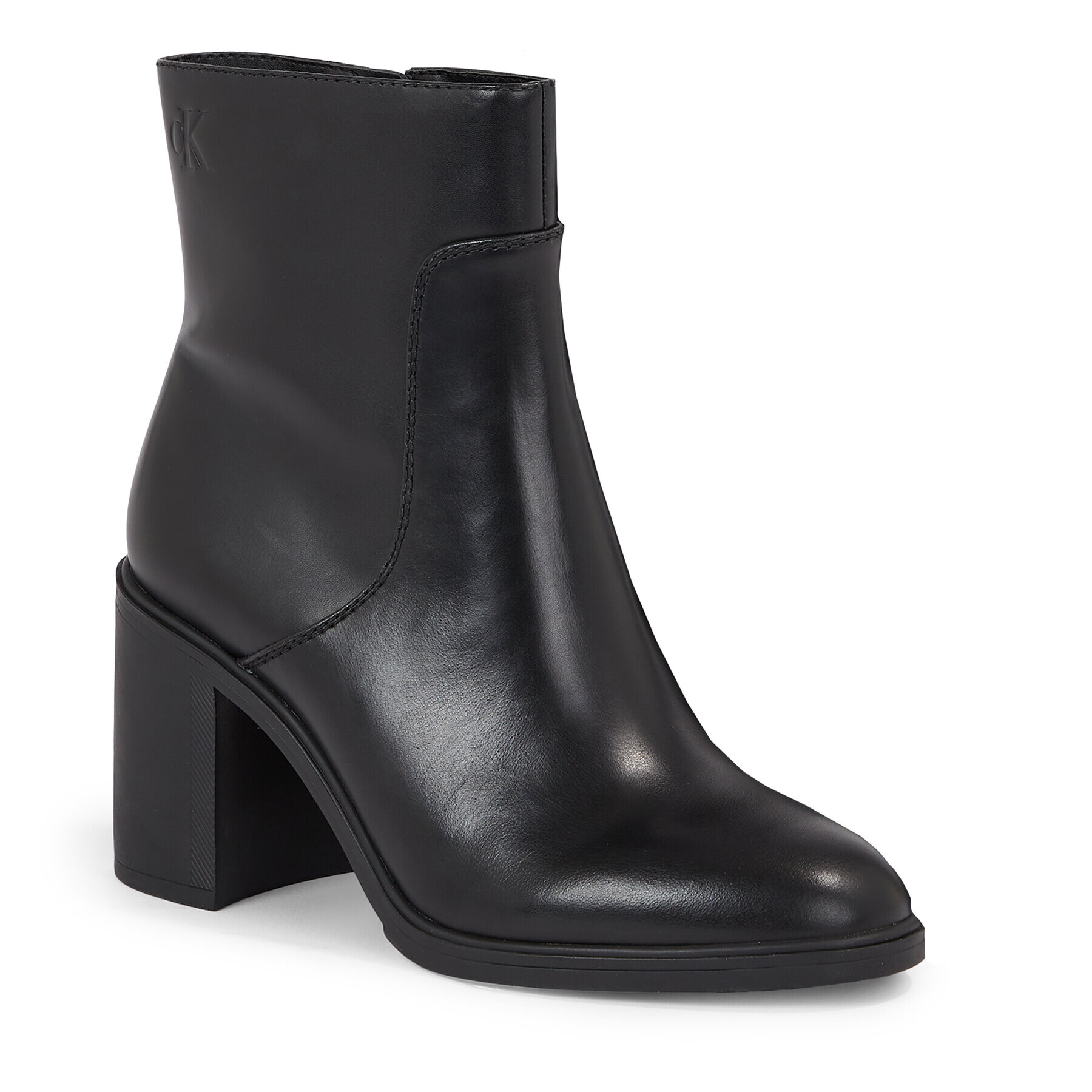 Calvin Klein Jeans Botine Mid Block Heel Boot Lth Wn YW0YW01259 Negru - Pled.ro