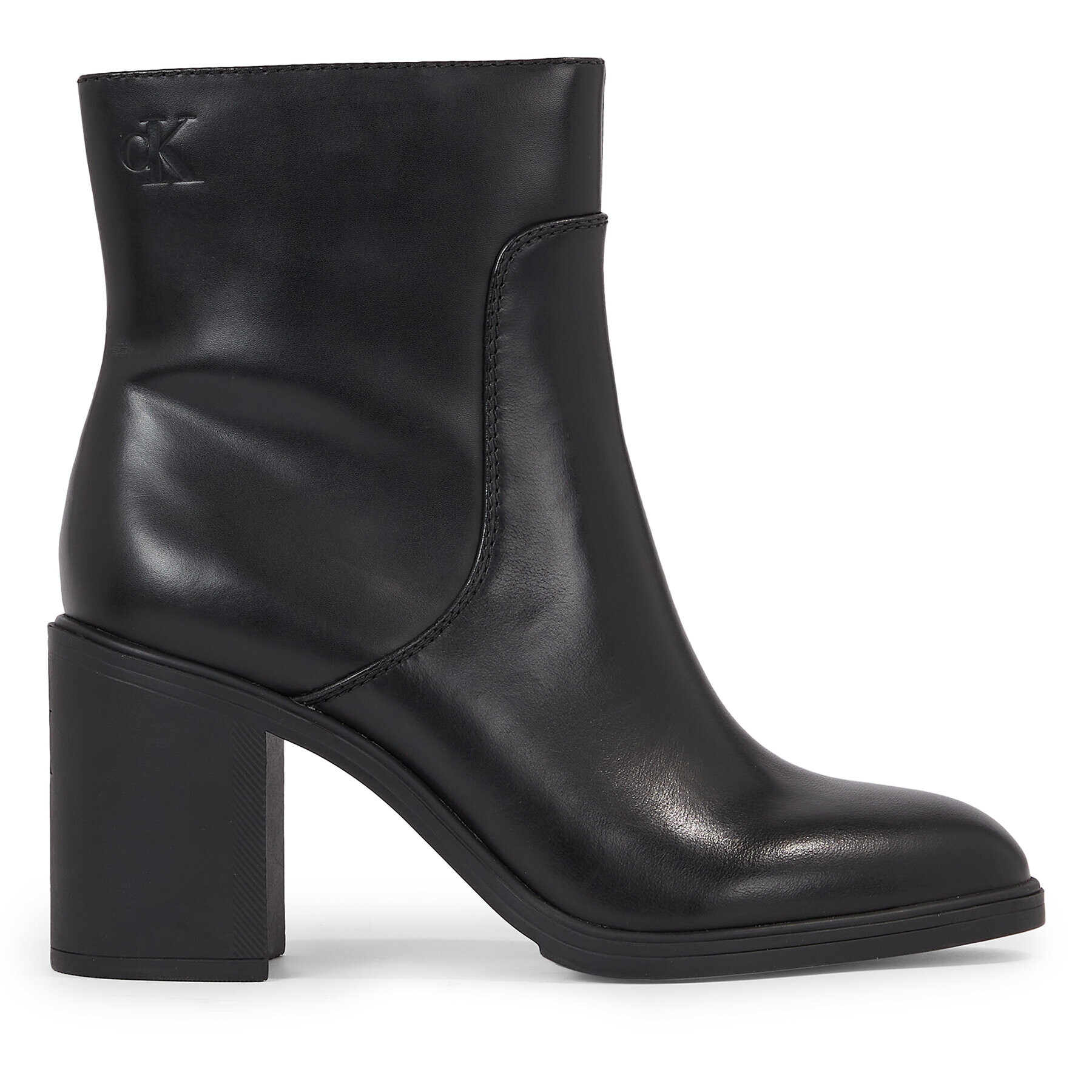 Calvin Klein Jeans Botine Mid Block Heel Boot Lth Wn YW0YW01259 Negru - Pled.ro