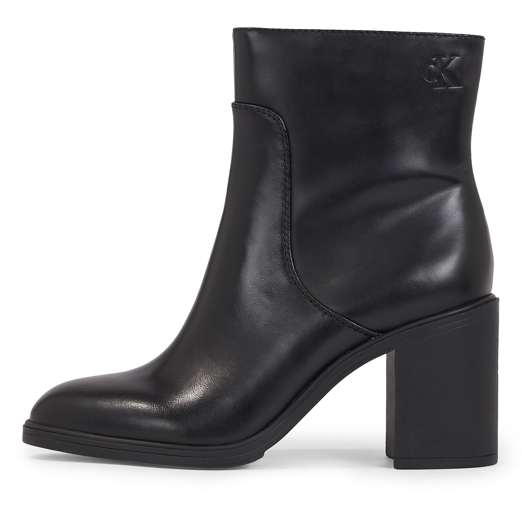 Calvin Klein Jeans Botine Mid Block Heel Boot Lth Wn YW0YW01259 Negru - Pled.ro