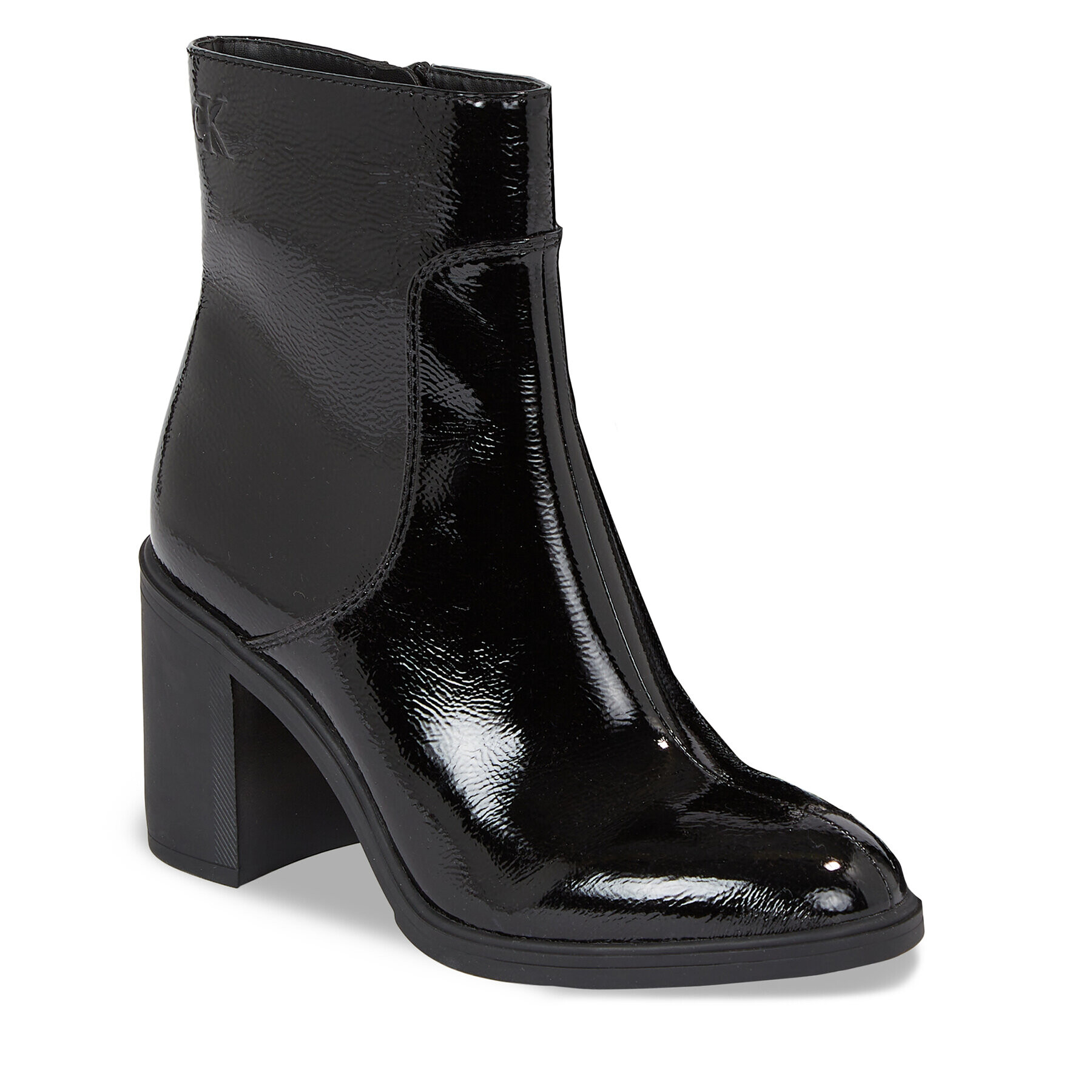 Calvin Klein Jeans Botine Mid Block Heel Boot Naplak Wn YW0YW01258 Negru - Pled.ro