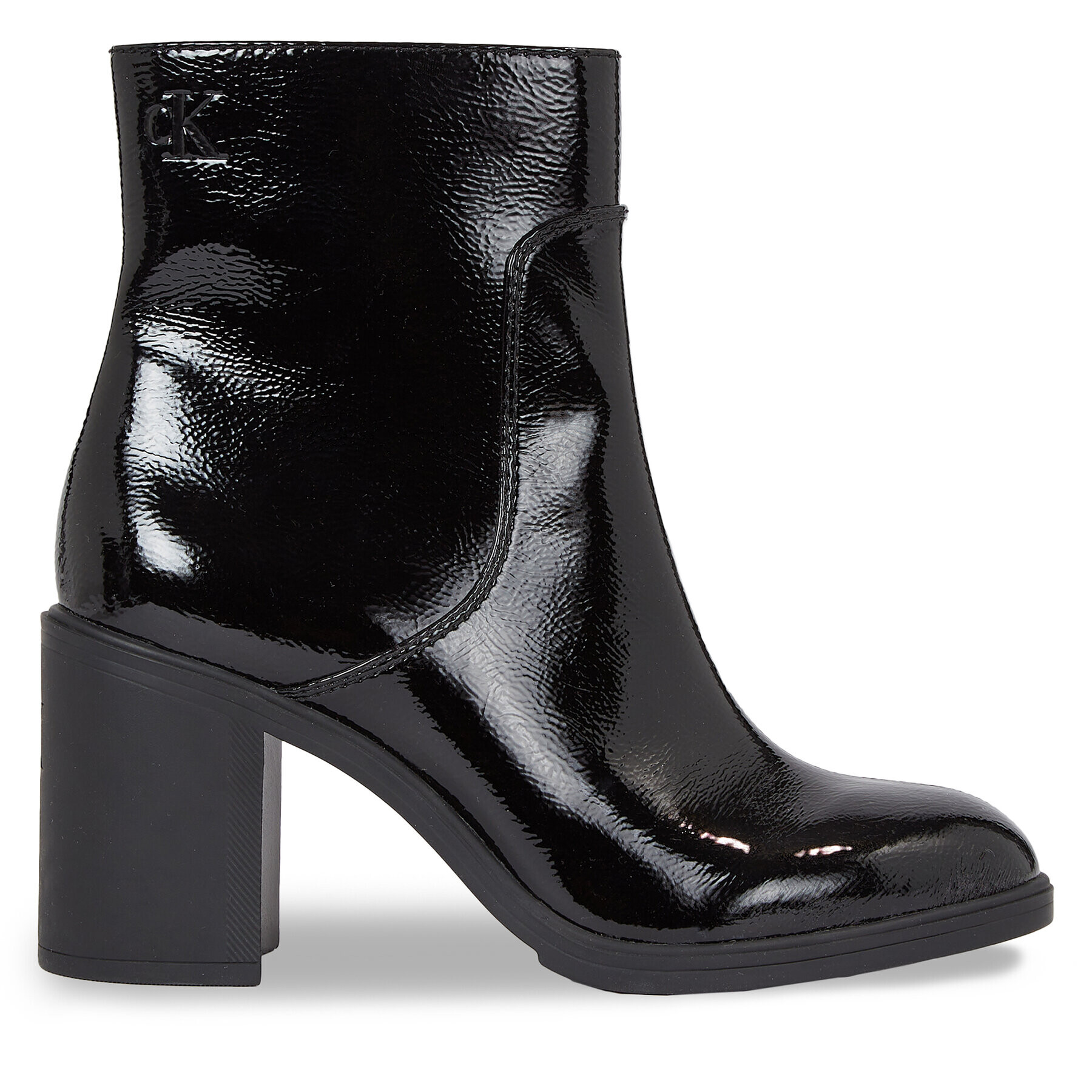 Calvin Klein Jeans Botine Mid Block Heel Boot Naplak Wn YW0YW01258 Negru - Pled.ro