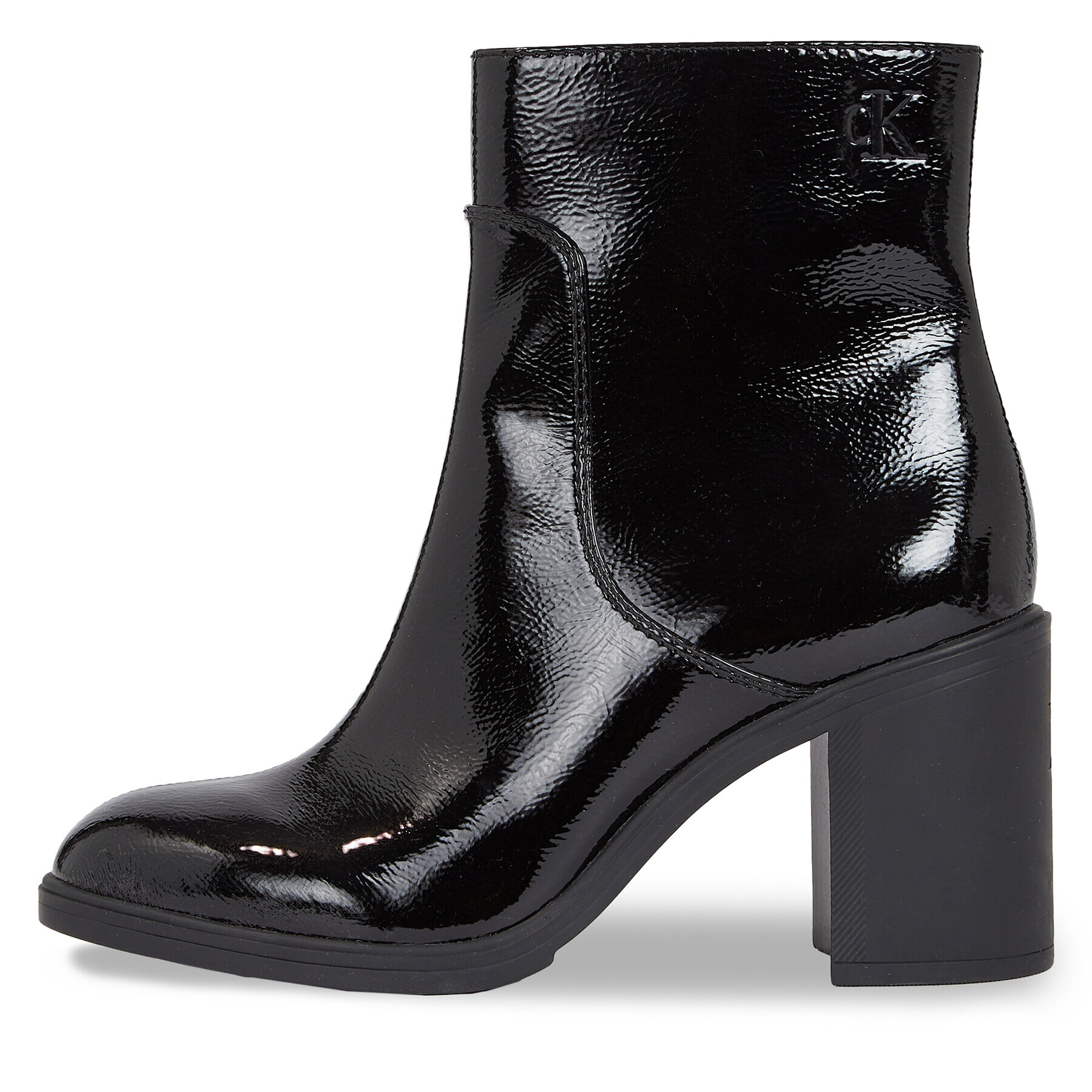 Calvin Klein Jeans Botine Mid Block Heel Boot Naplak Wn YW0YW01258 Negru - Pled.ro